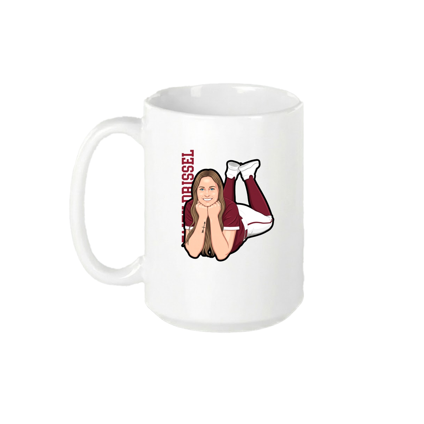 15oz Coffee Mug — Name Vertical in White