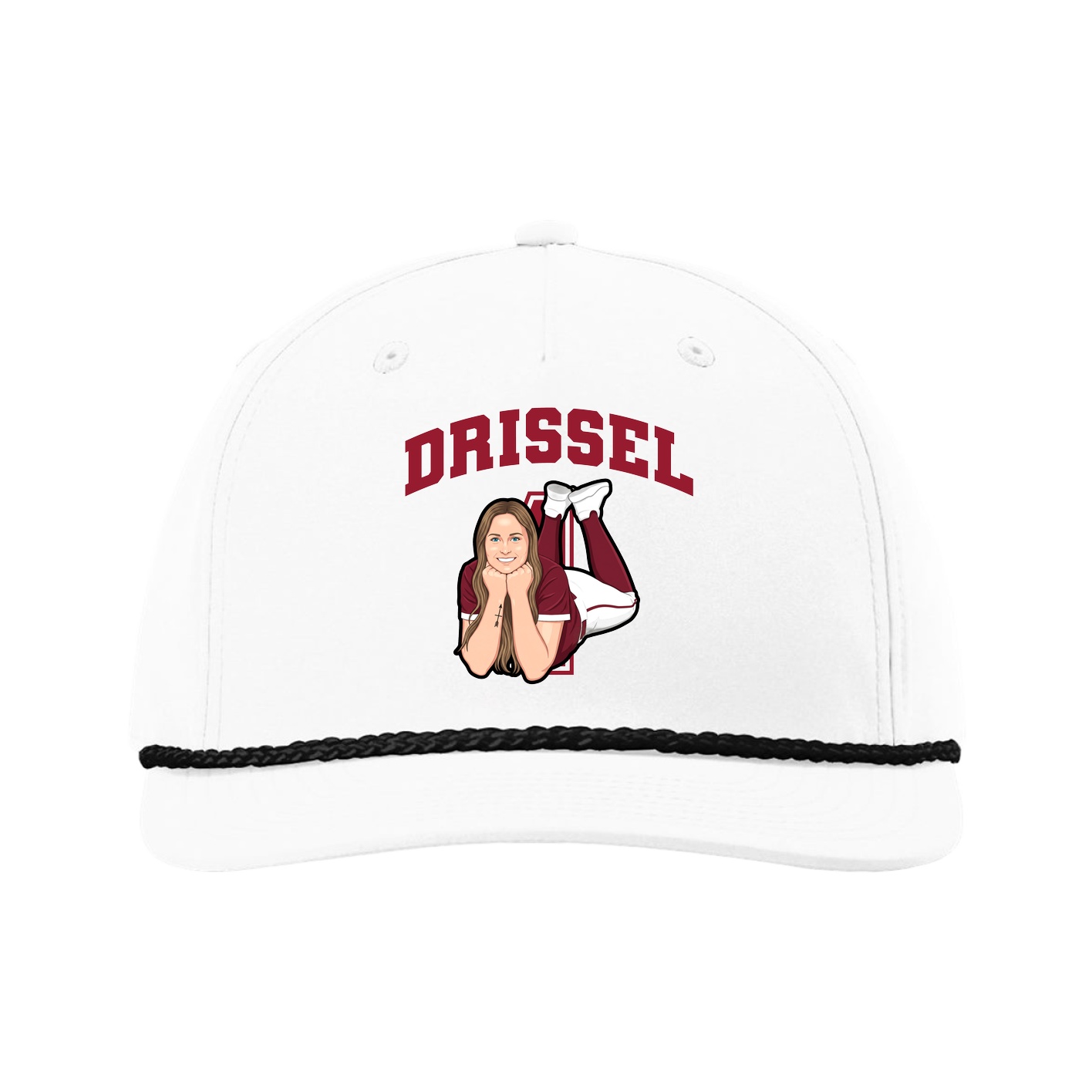 Five-Panel Classic Rope Cap — Number in White
