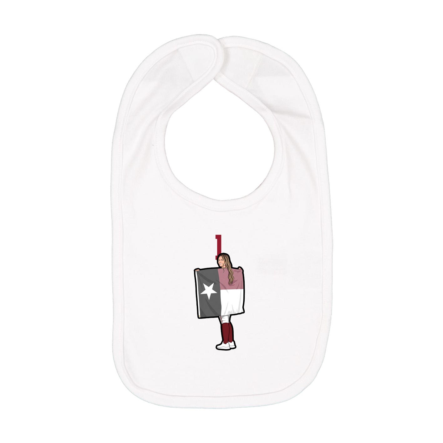 Infant Bib — Number Top in White