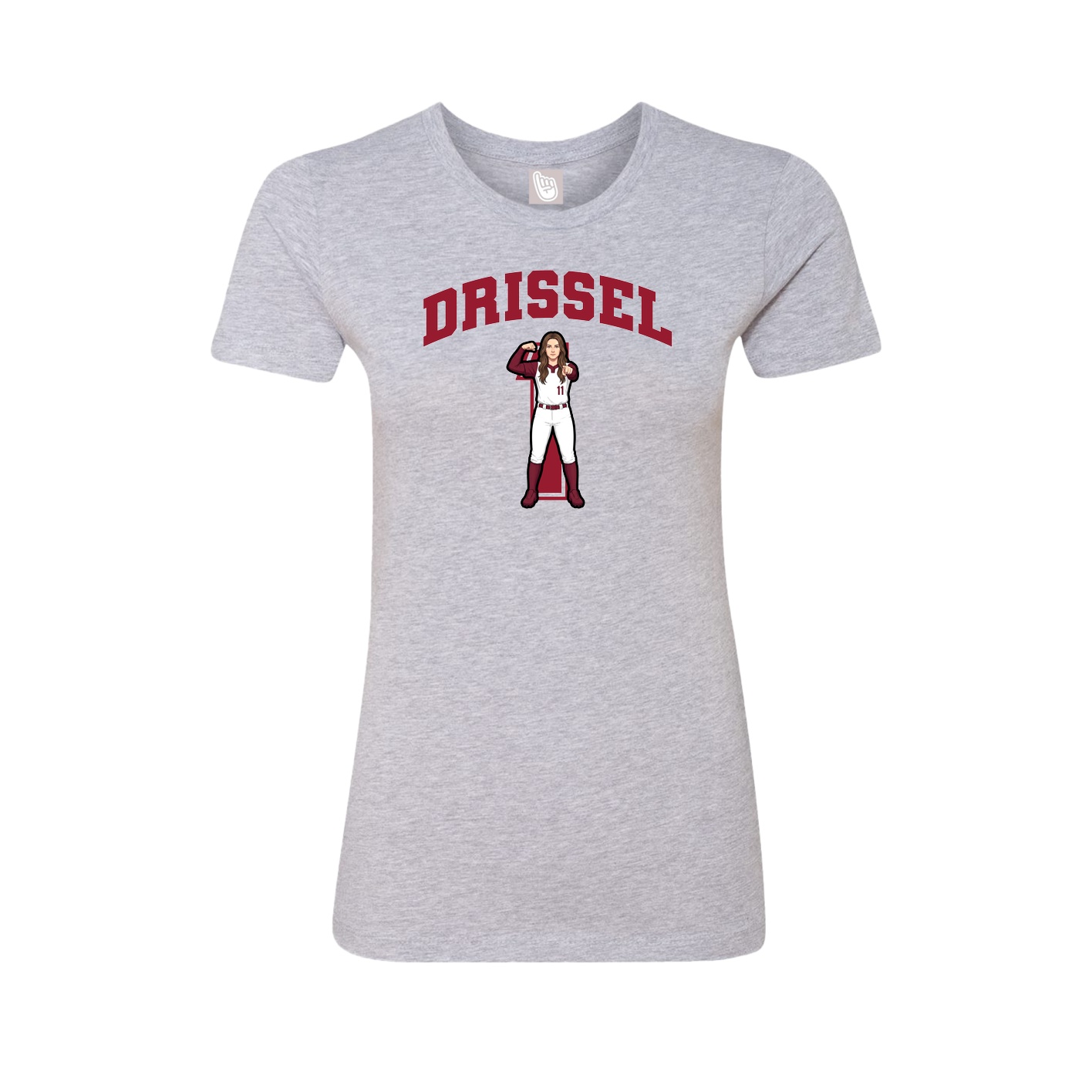 Fitted Women's Tee — Number in Grey