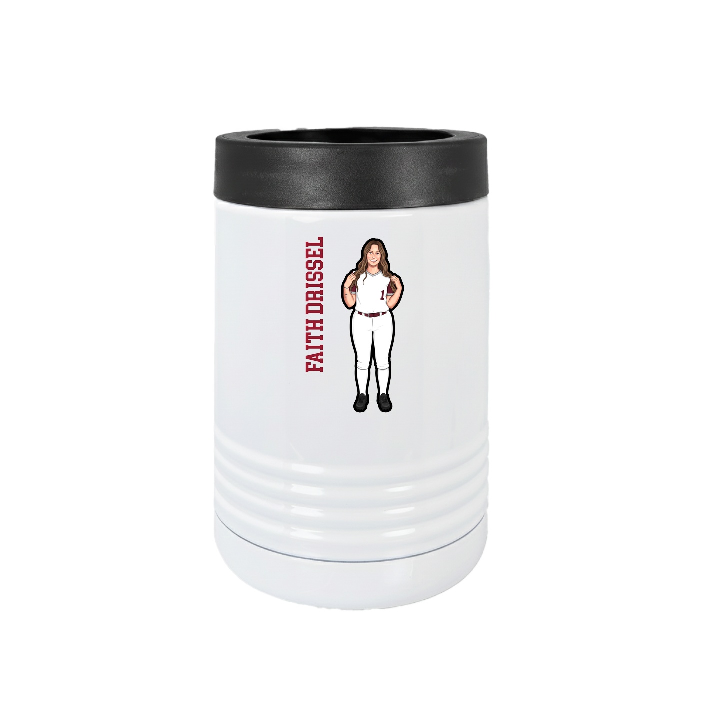 Beverage Holder — Name Vertical in White