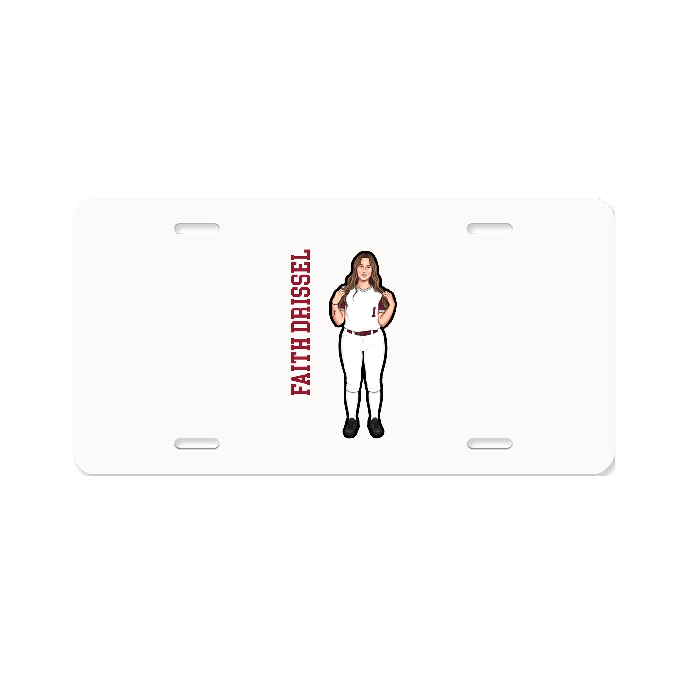 License Plate — Name Vertical in Classic