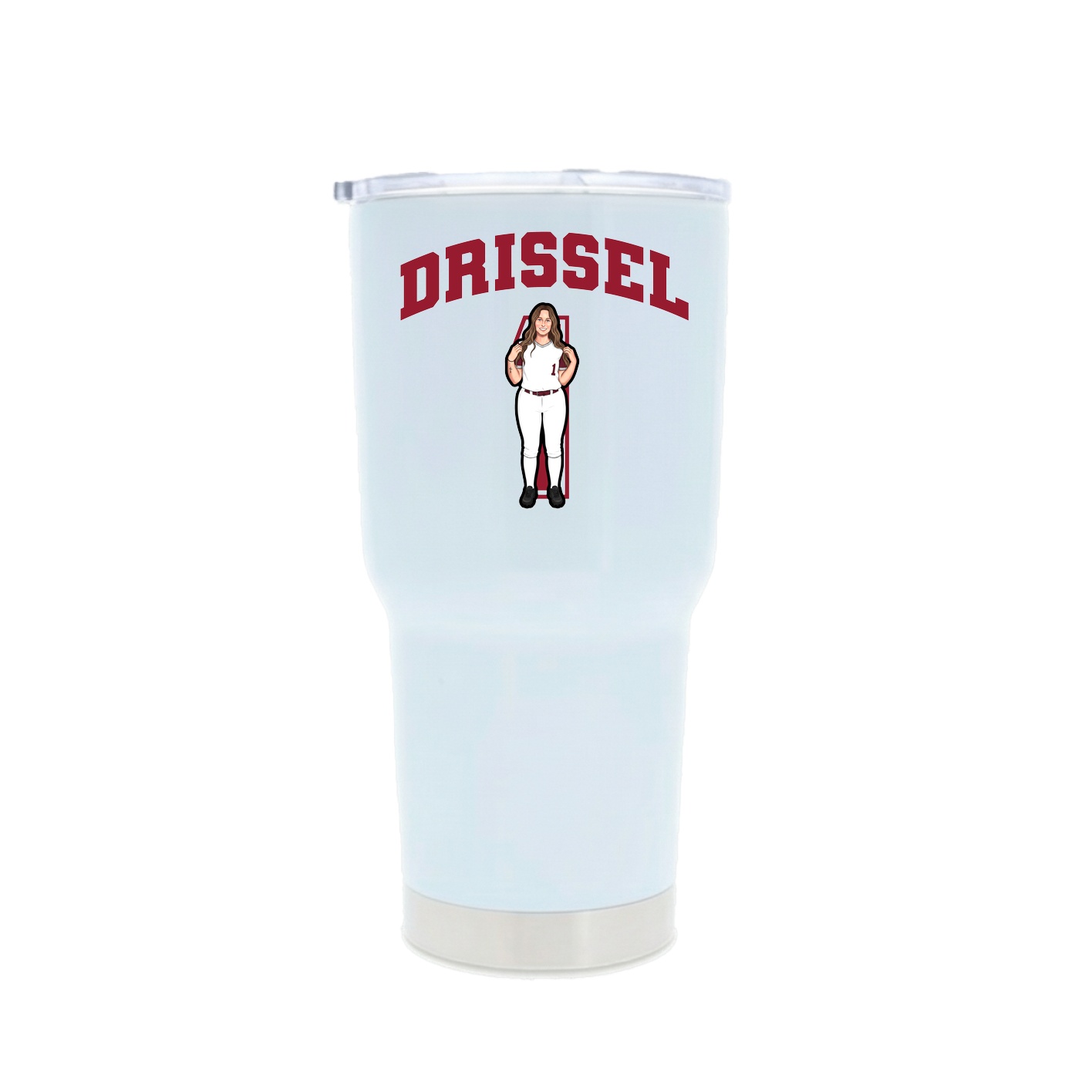 30oz Stainless Steel Tumbler — Number in White