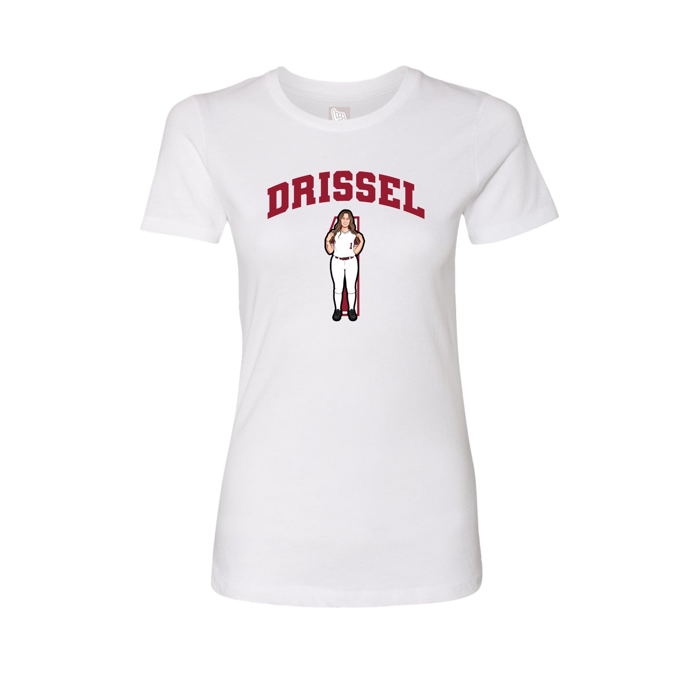 Fitted Women's Tee — Number in White