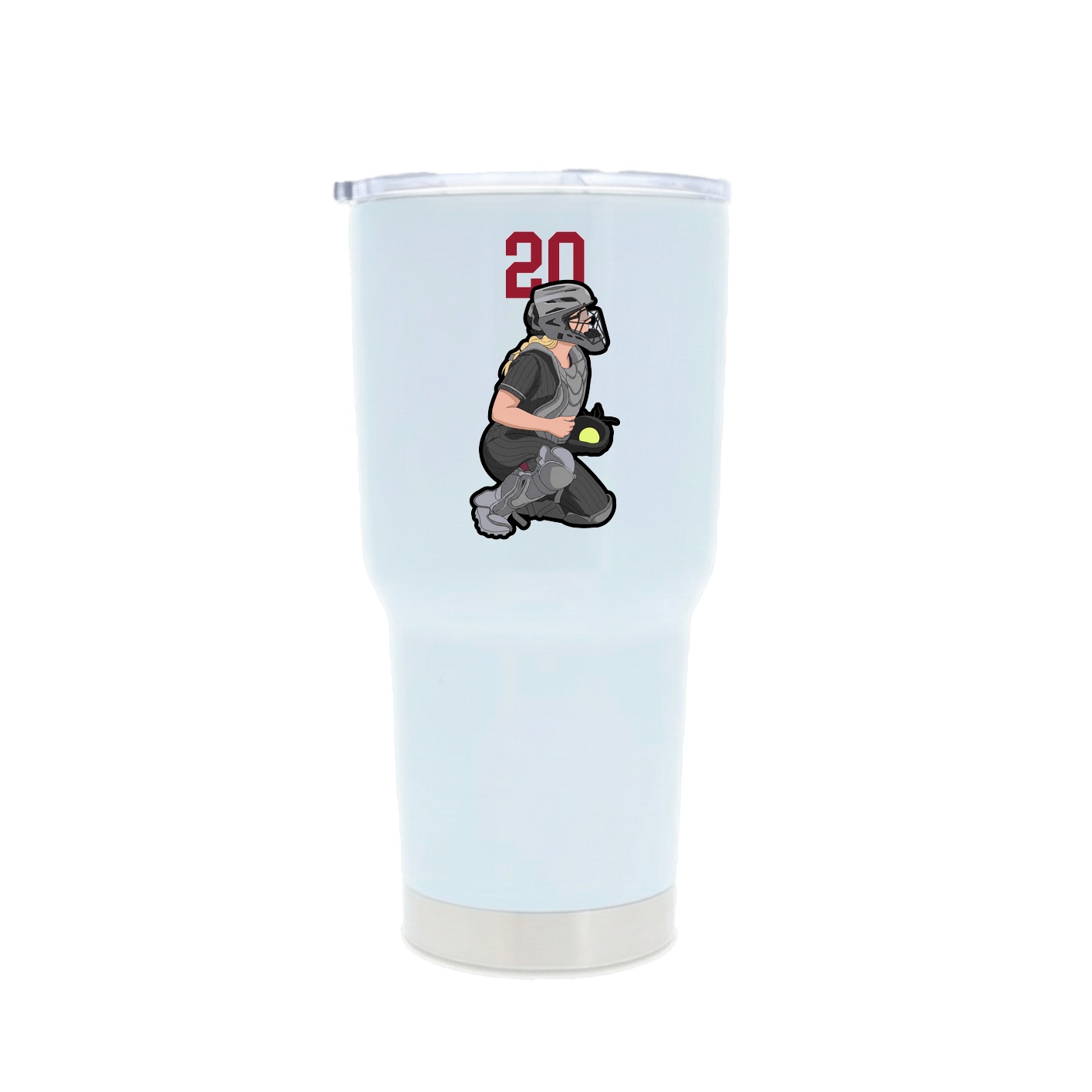 30oz Stainless Steel Tumbler — Number Top in White