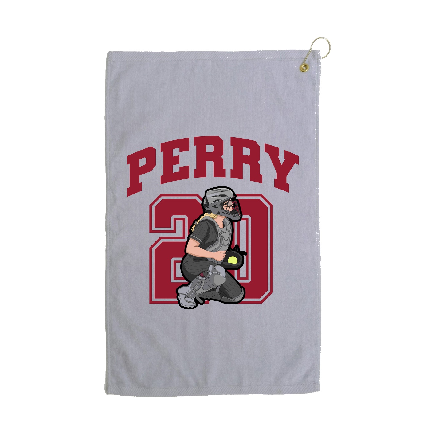 Golf Towel — Number in Grey
