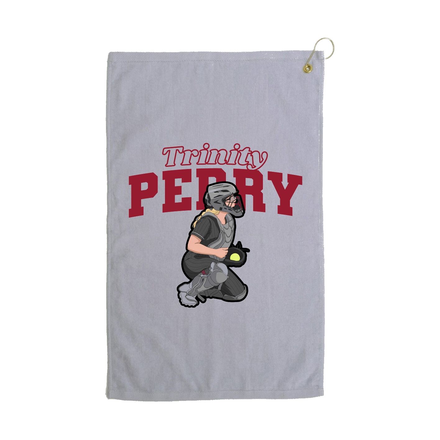 Golf Towel — Name Arch in Grey