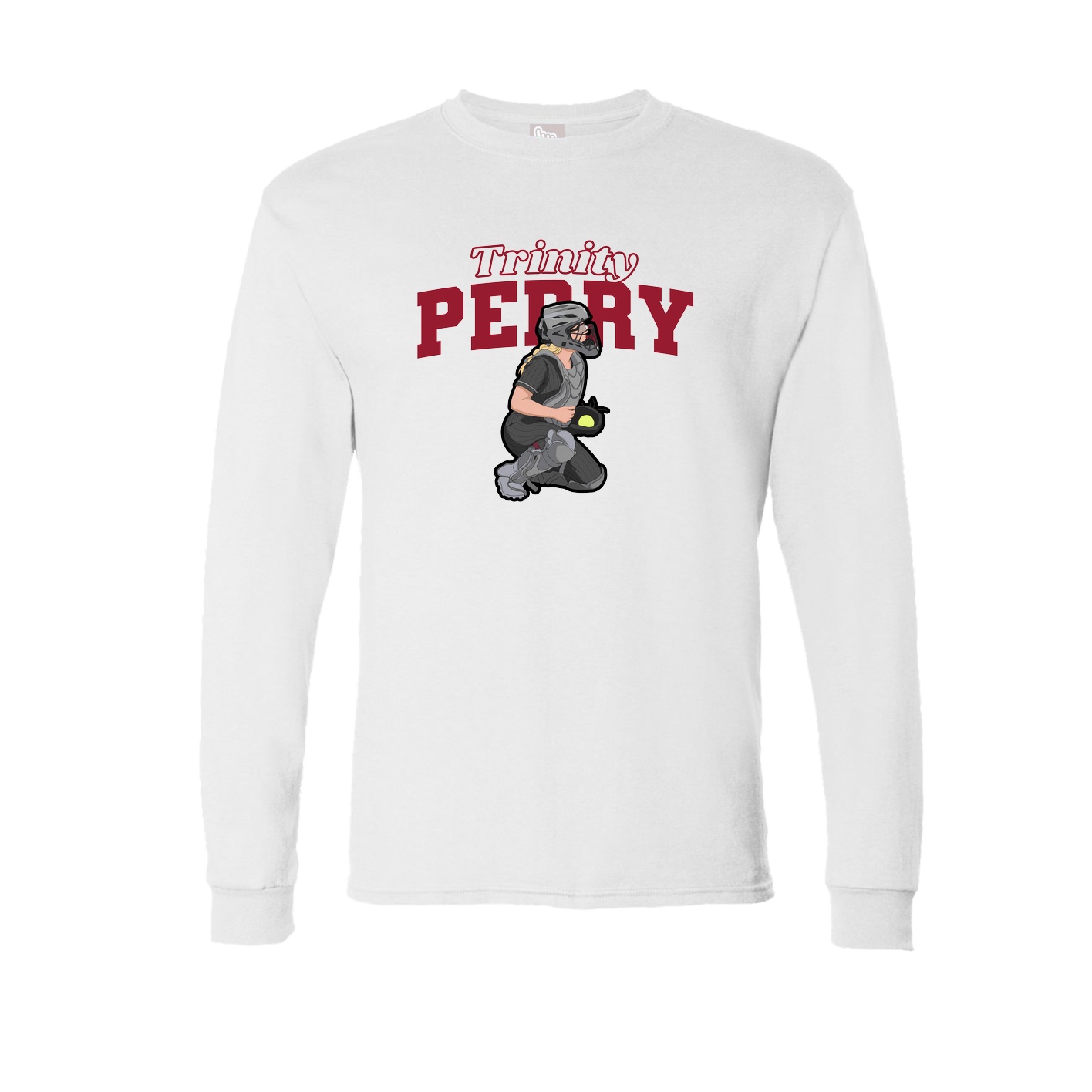Long Sleeve Tee — Name Arch in White