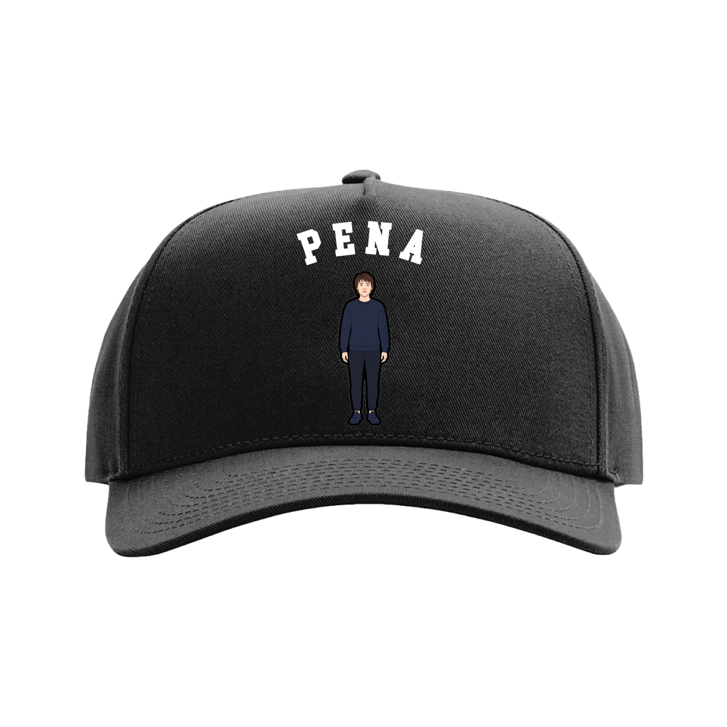 Full Fabric Five-Panel Champ Cap — Shirsey Arch in Black
