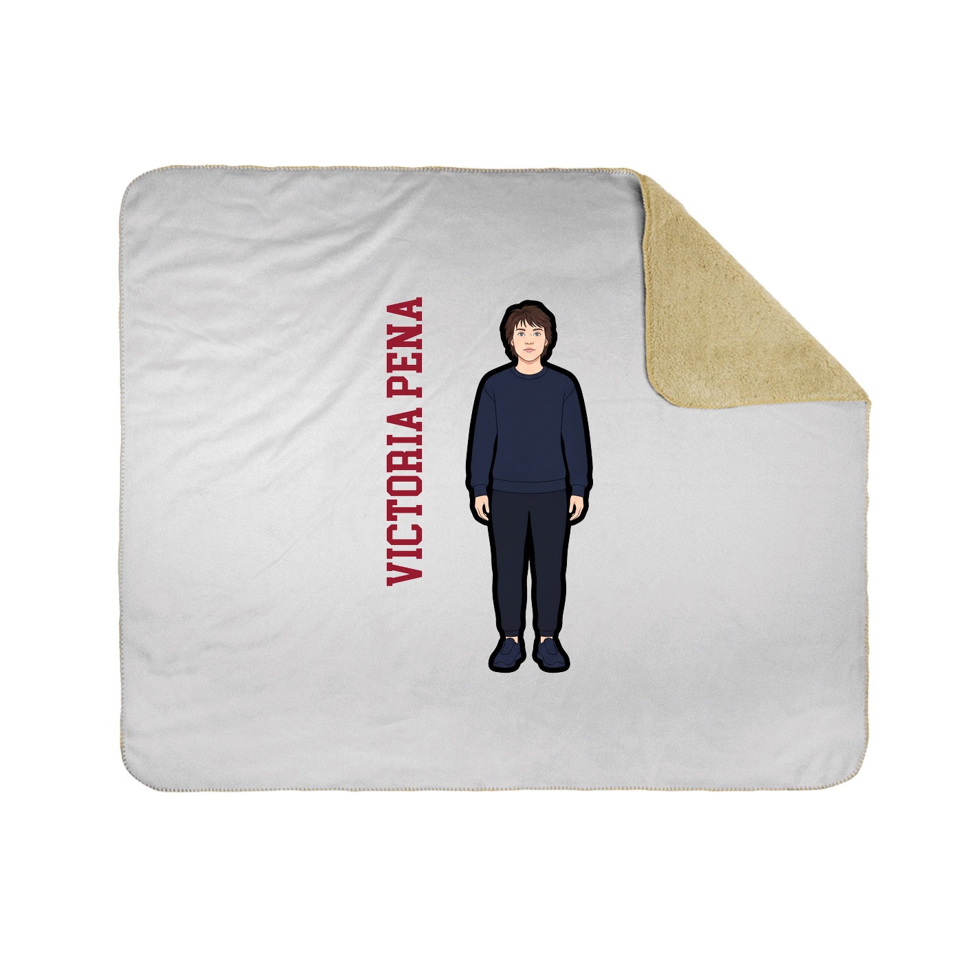 Throw Blanket — Name Vertical in White