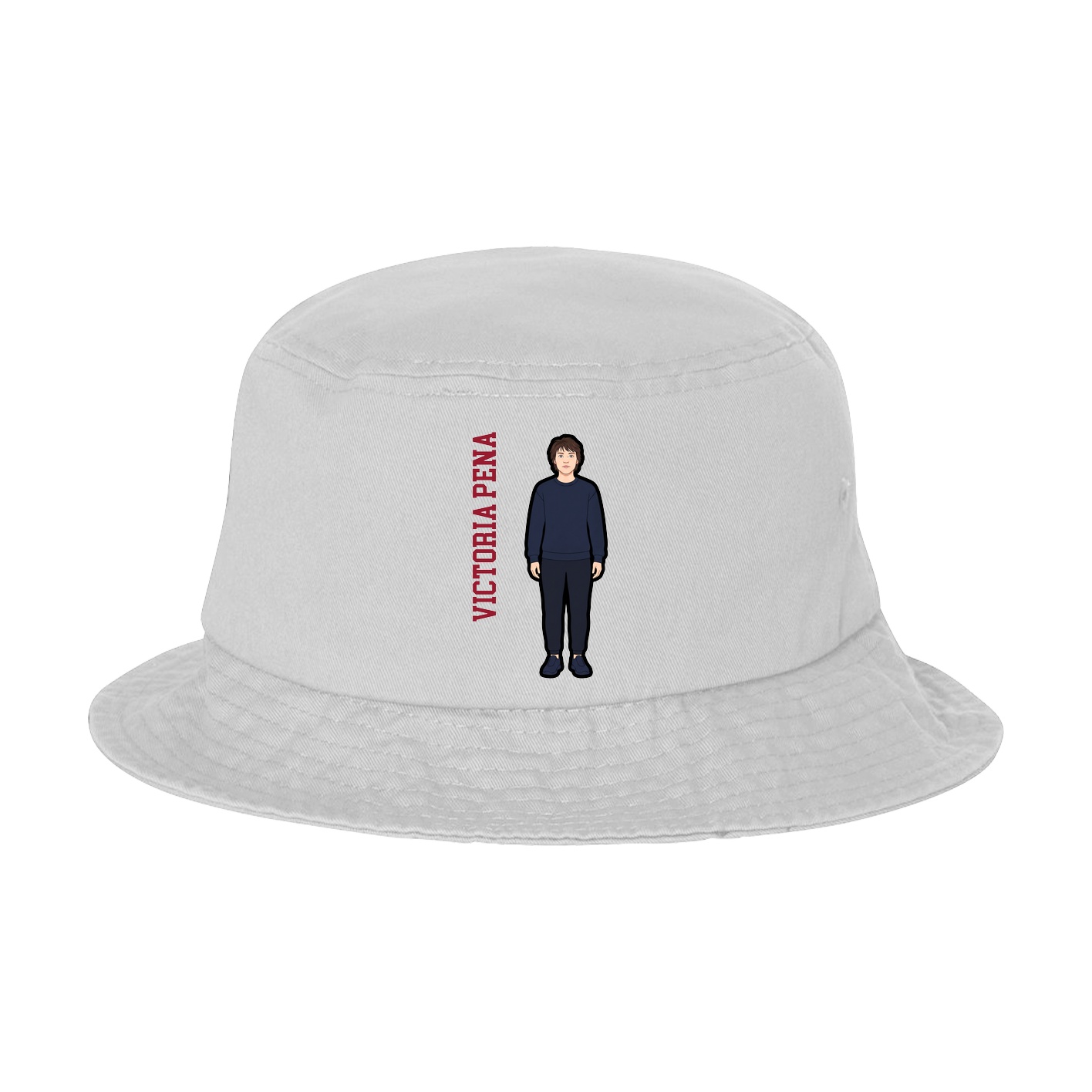 Bucket Cap — Name Vertical in White