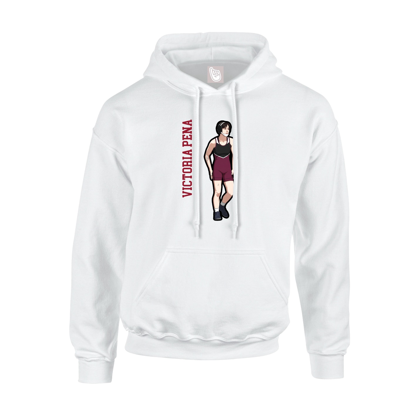 Youth Hoodie — Name Vertical in White