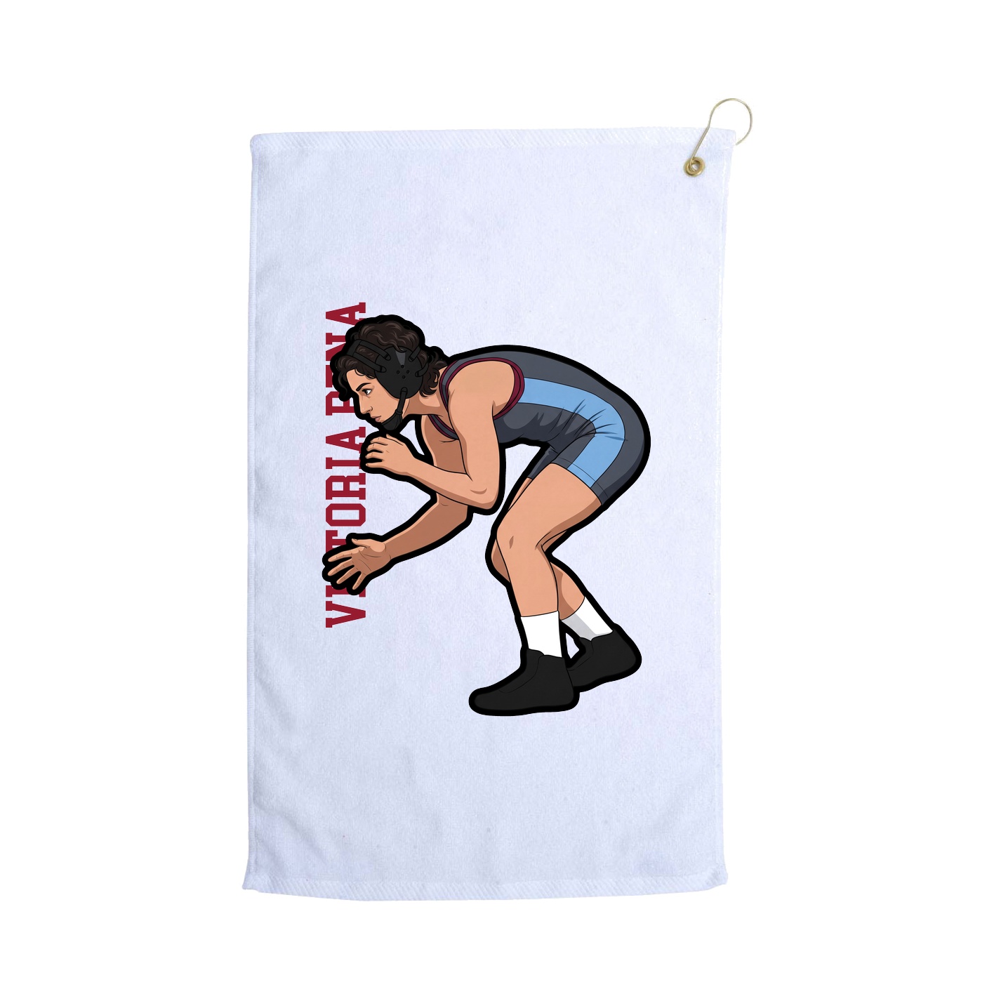 Golf Towel — Name Vertical in White
