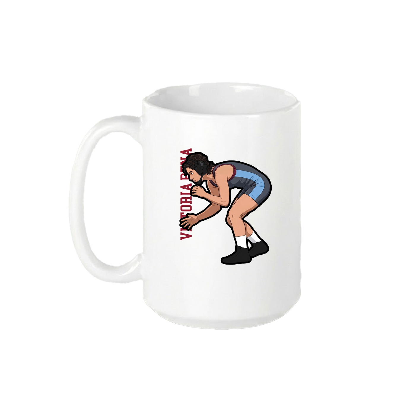 15oz Coffee Mug — Name Vertical in White