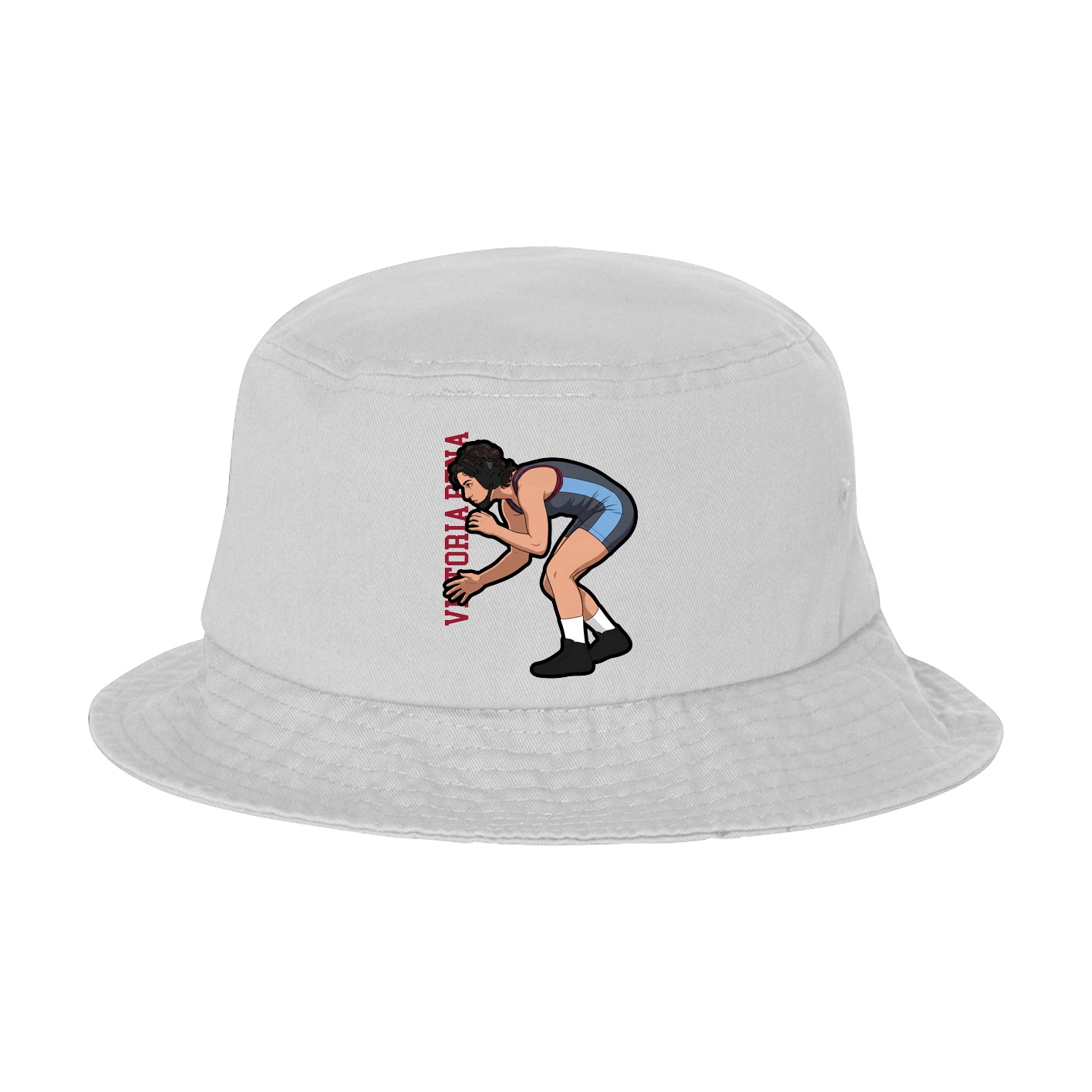 Bucket Cap — Name Vertical in White