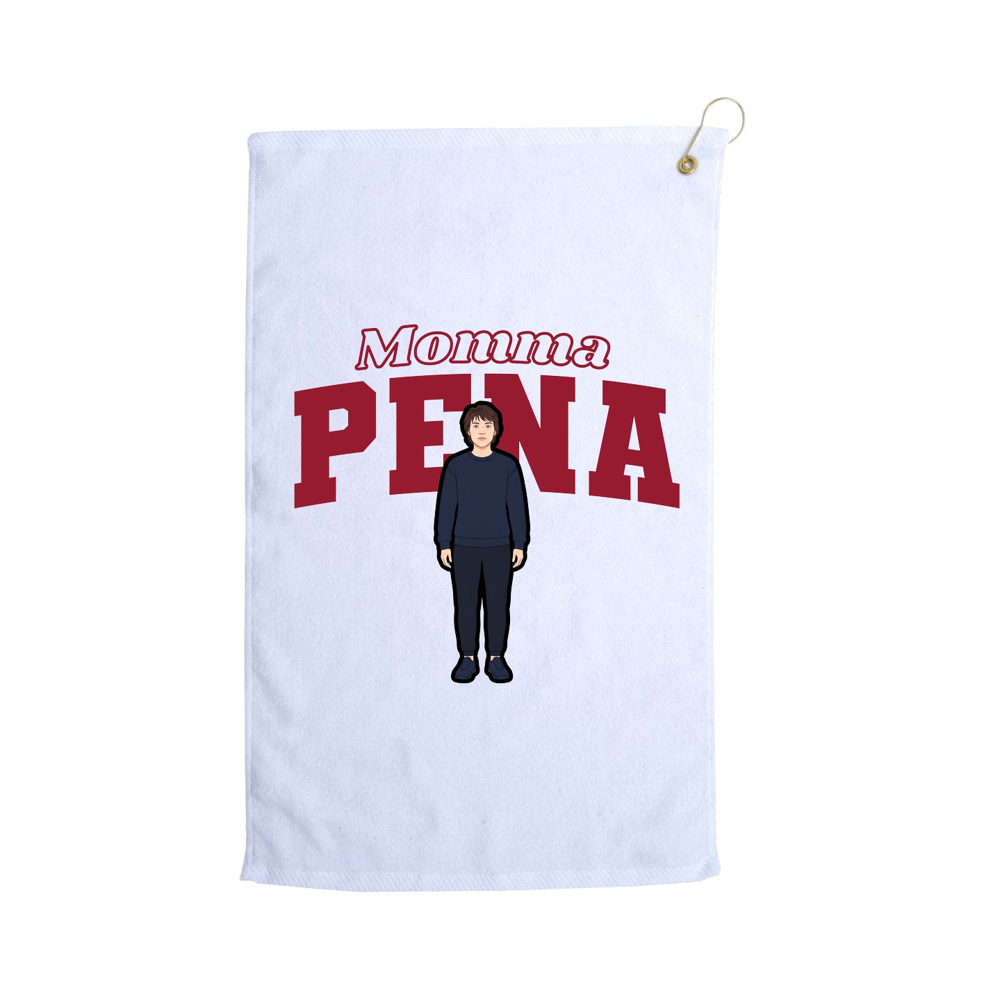 Golf Towel — Mothers Day Block in White