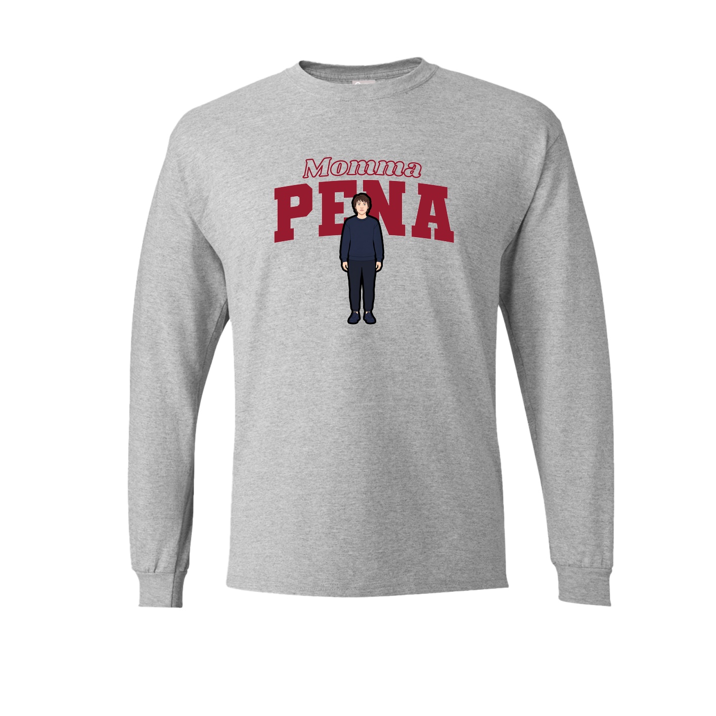 Long Sleeve Tee — Mothers Day Block in Grey