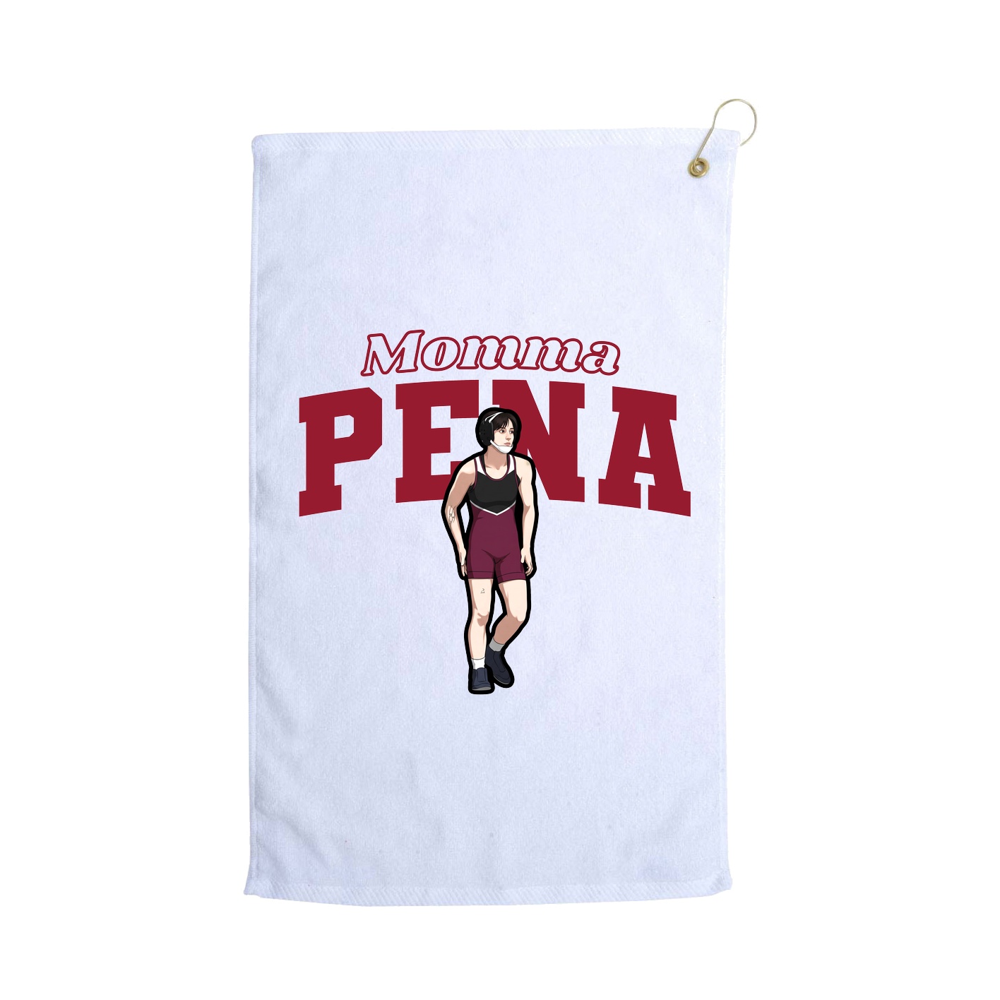 Golf Towel — Mothers Day Block in White