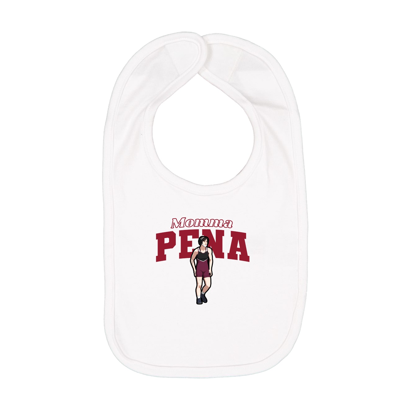 Infant Bib — Mothers Day Block in White