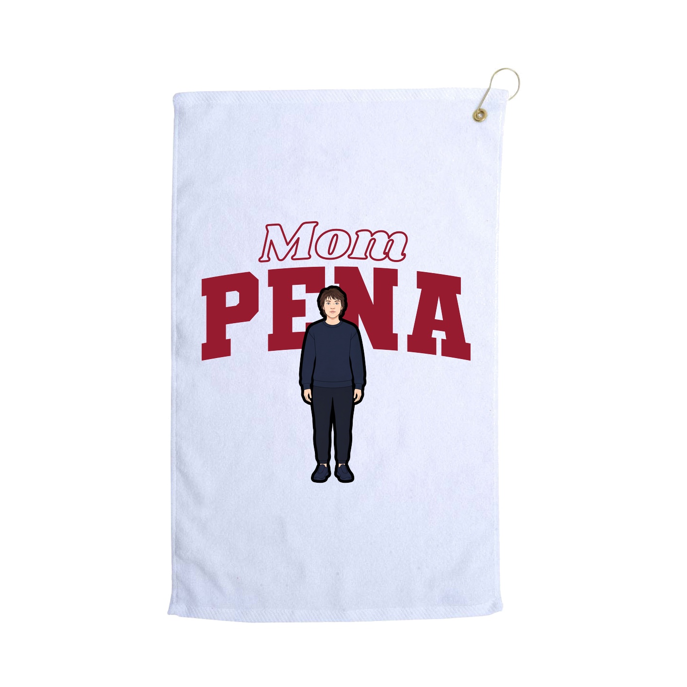 Golf Towel — Mothers Day Block in White