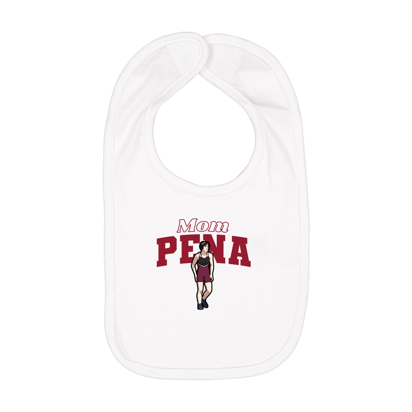 Infant Bib — Mothers Day Block in White