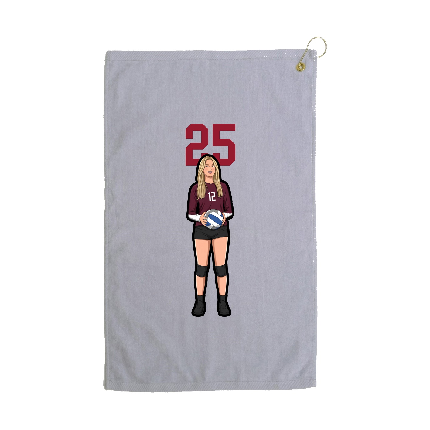 Golf Towel — Number Top in Grey
