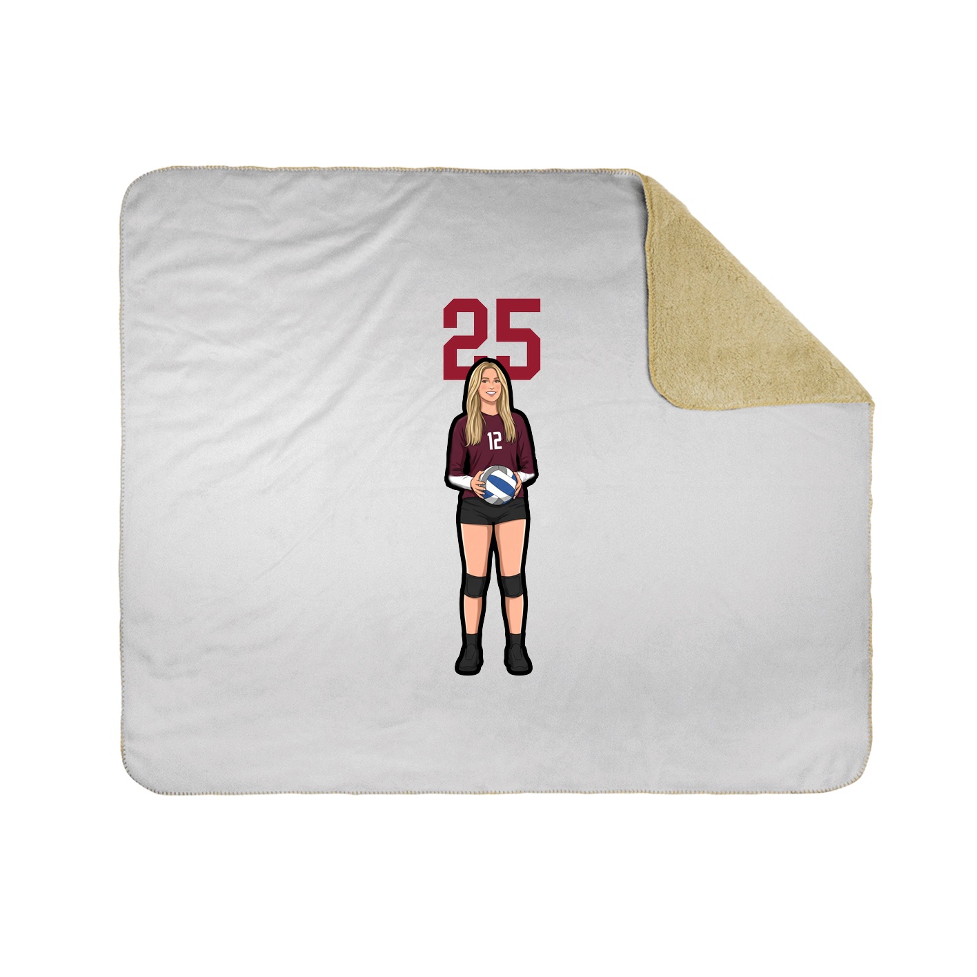 Throw Blanket — Number Top in White