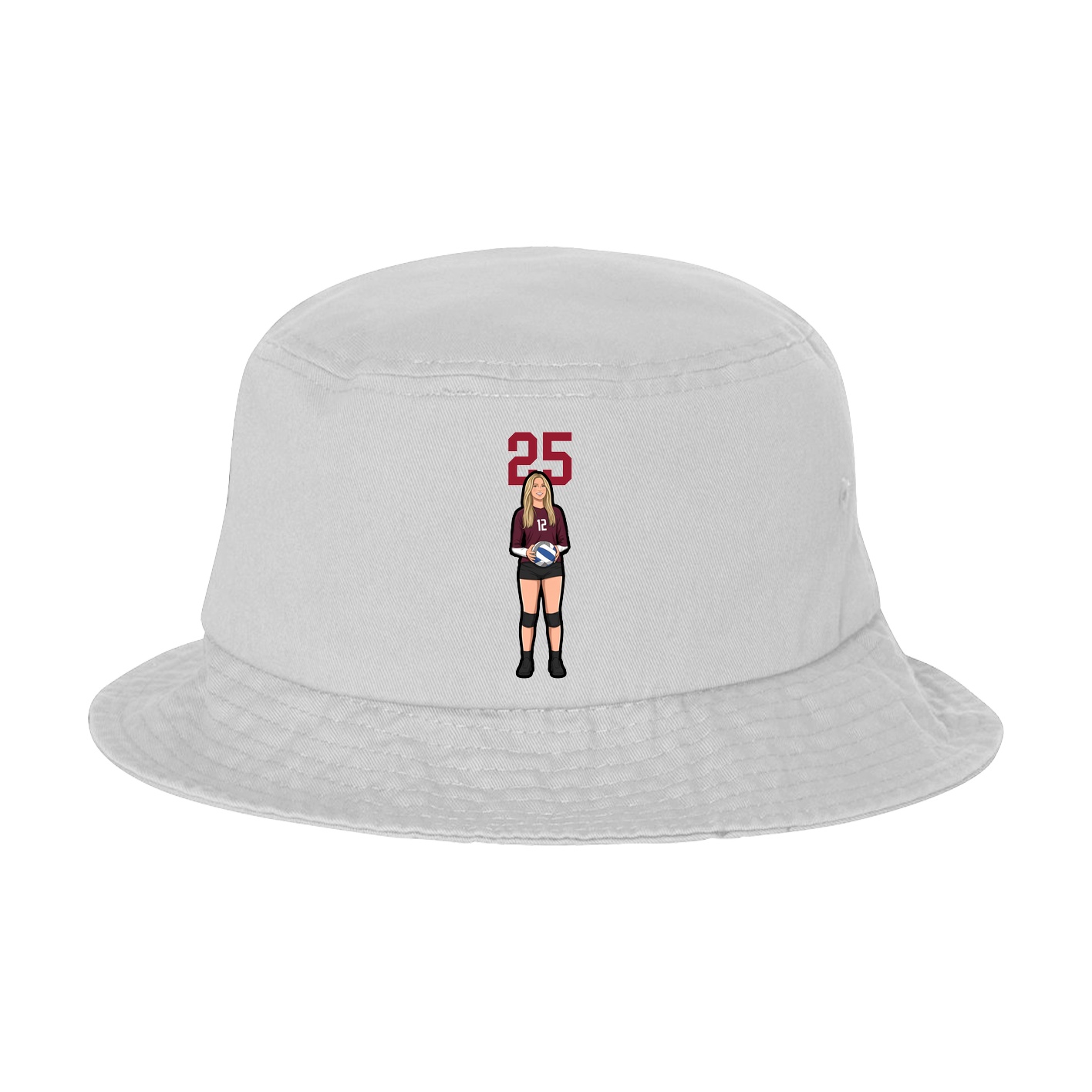 Bucket Cap — Number Top in White