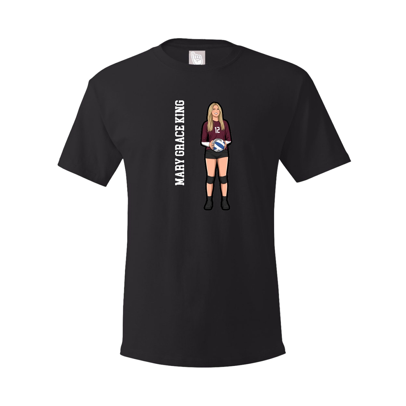 Youth Tee — Name Vertical in Black