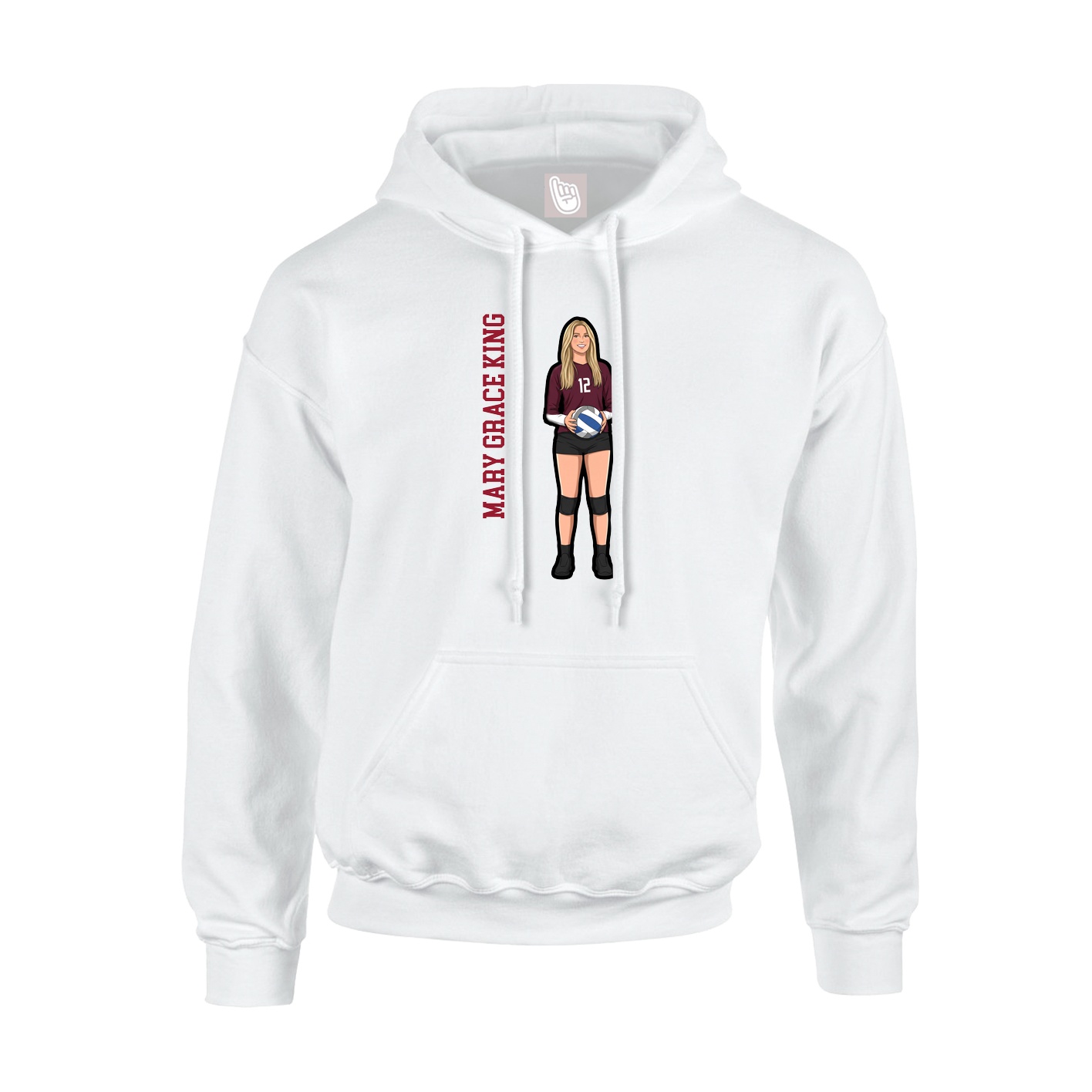 Hoodie — Name Vertical in White
