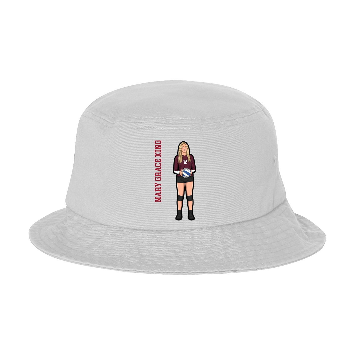 Bucket Cap — Name Vertical in White