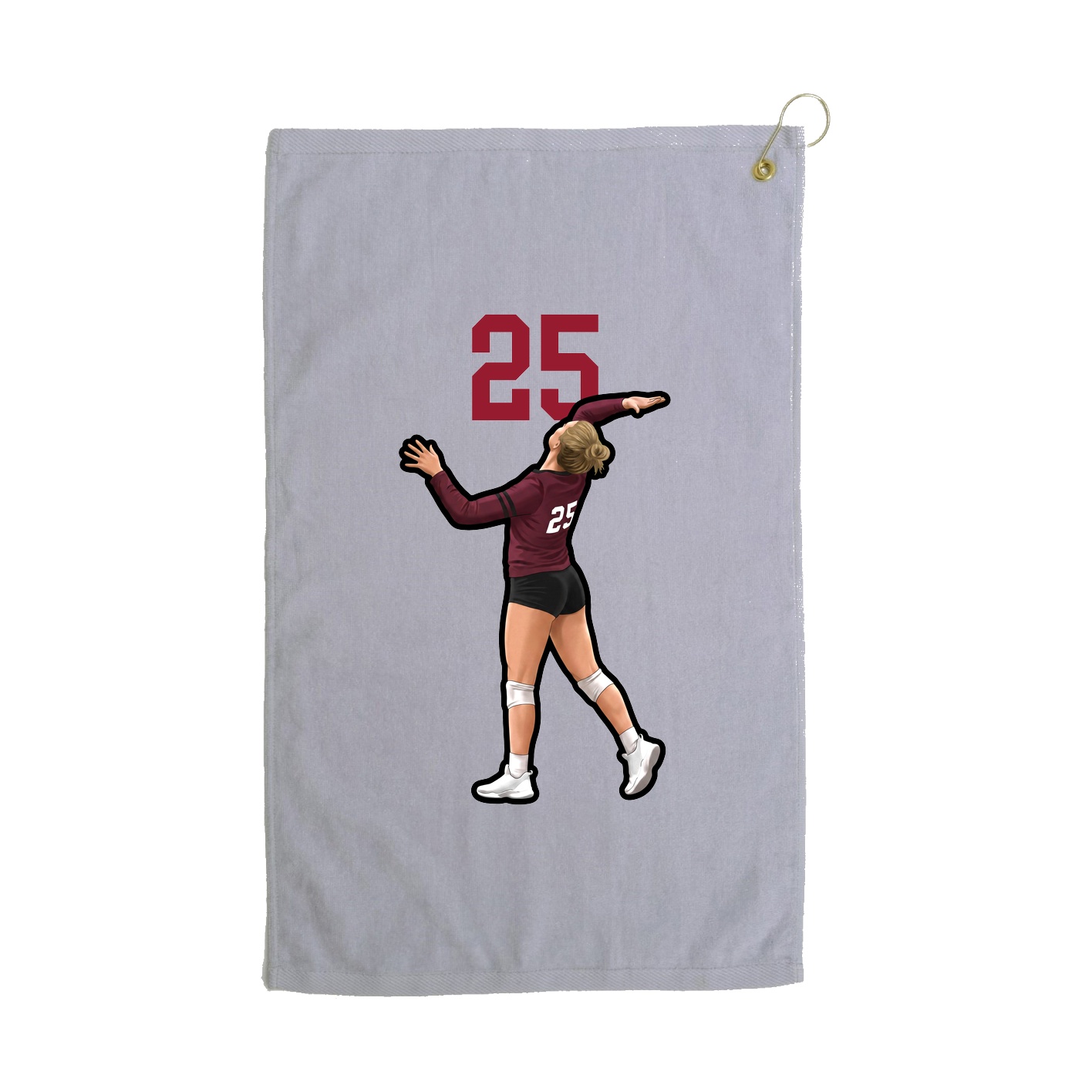 Golf Towel — Number Top in Grey