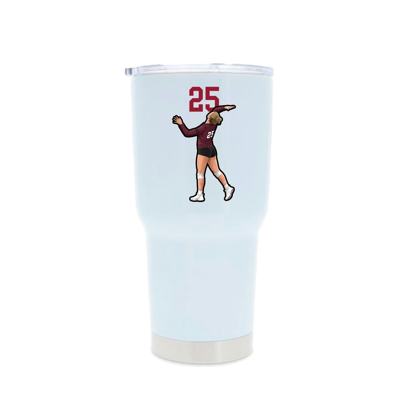 30oz Stainless Steel Tumbler — Number Top in White
