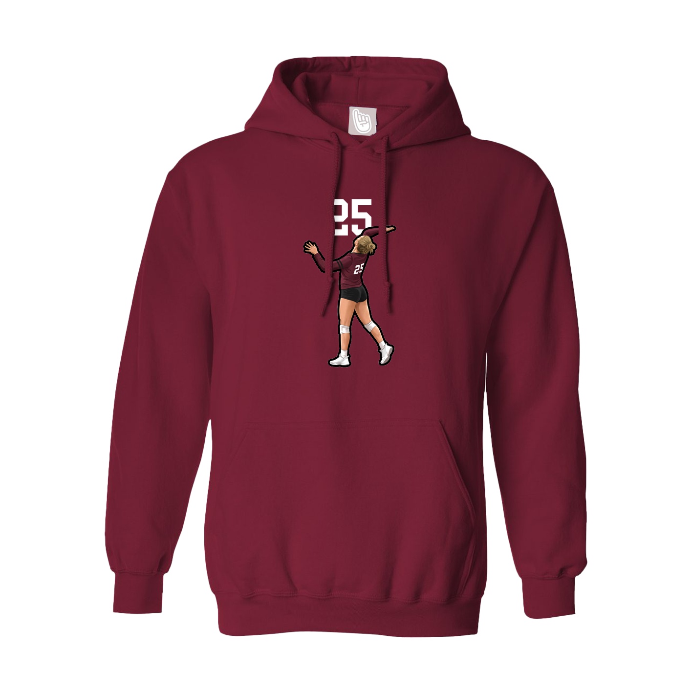 Hoodie — Number Top in Cardinal