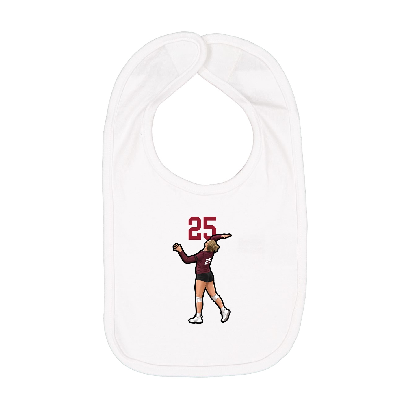 Infant Bib — Number Top in White