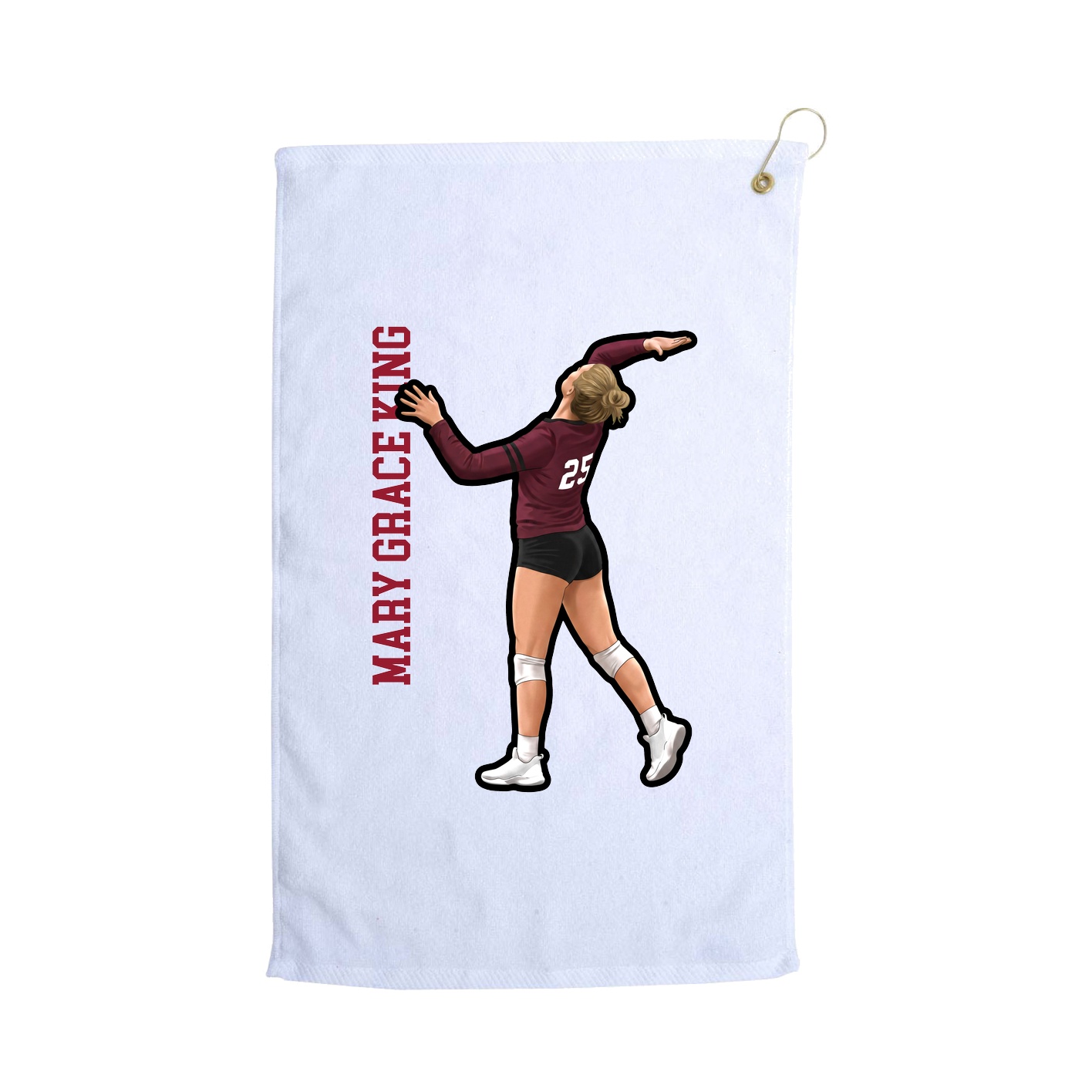 Golf Towel — Name Vertical in White