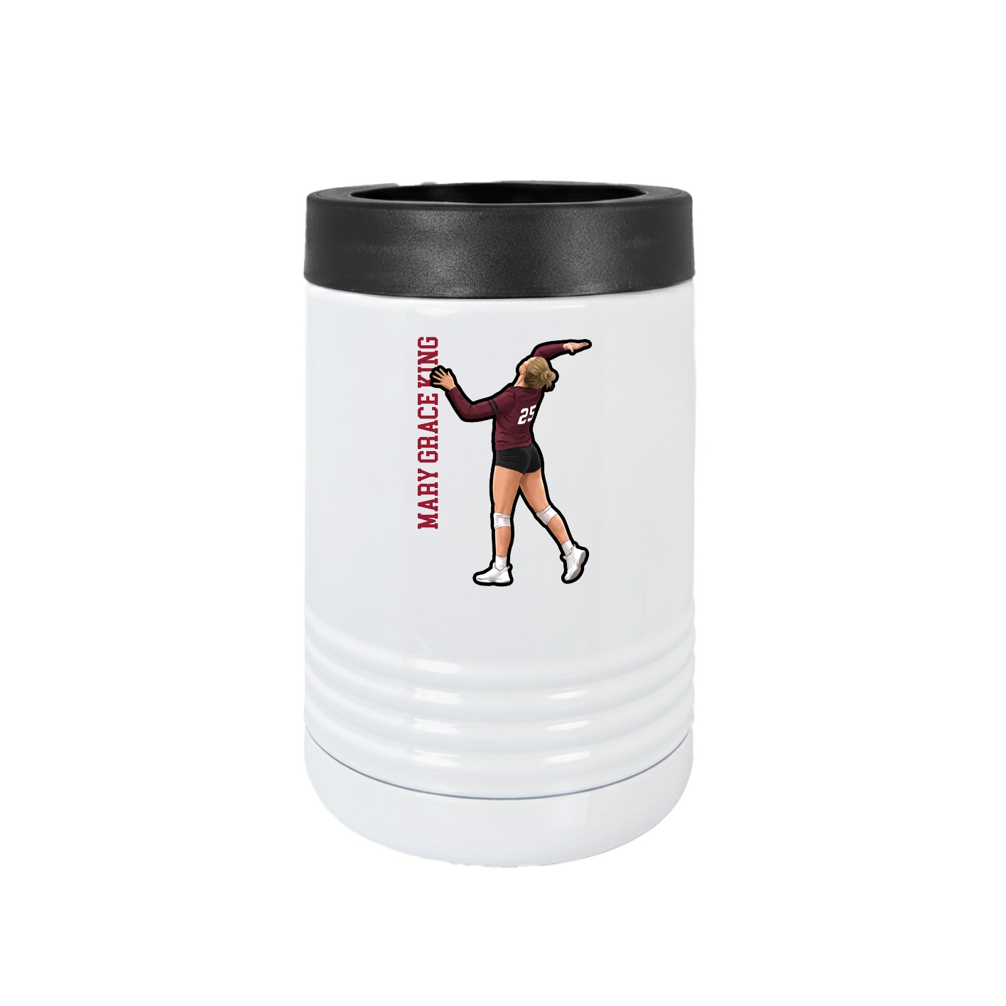 Beverage Holder — Name Vertical in White
