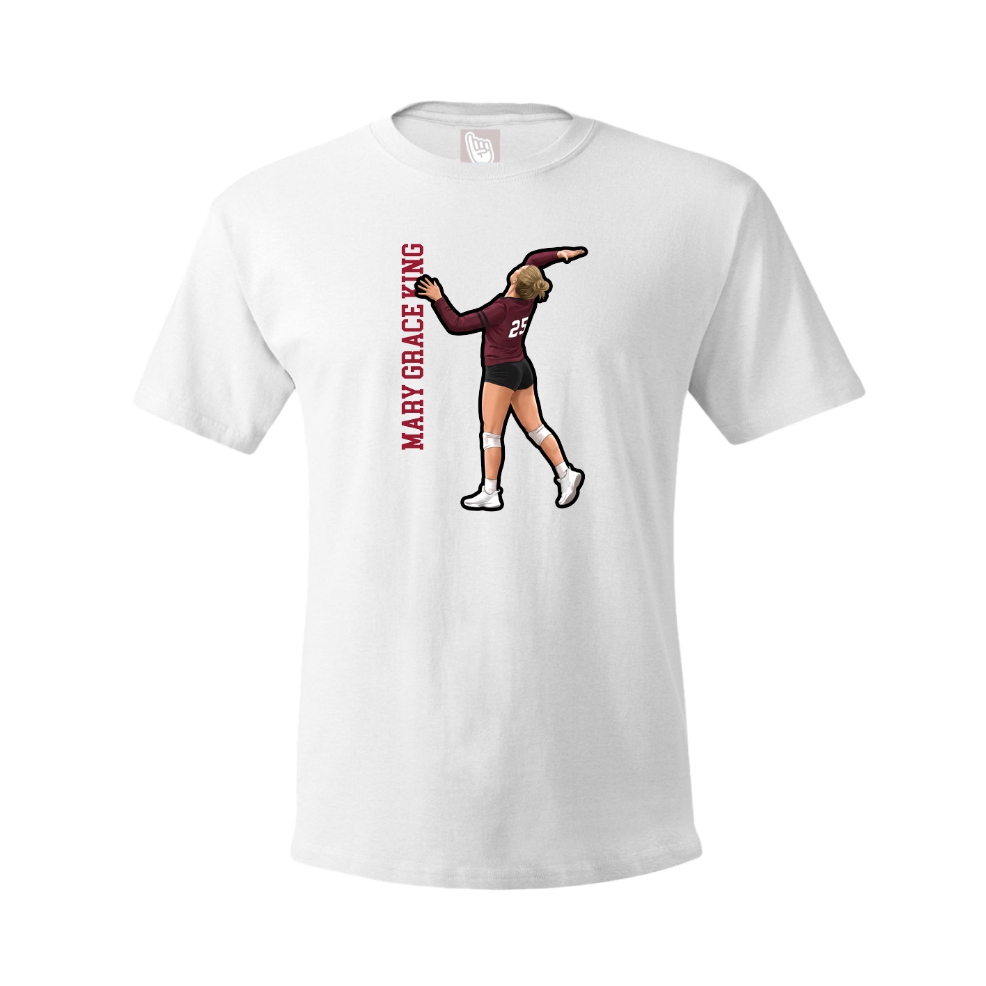 Tee — Name Vertical in White