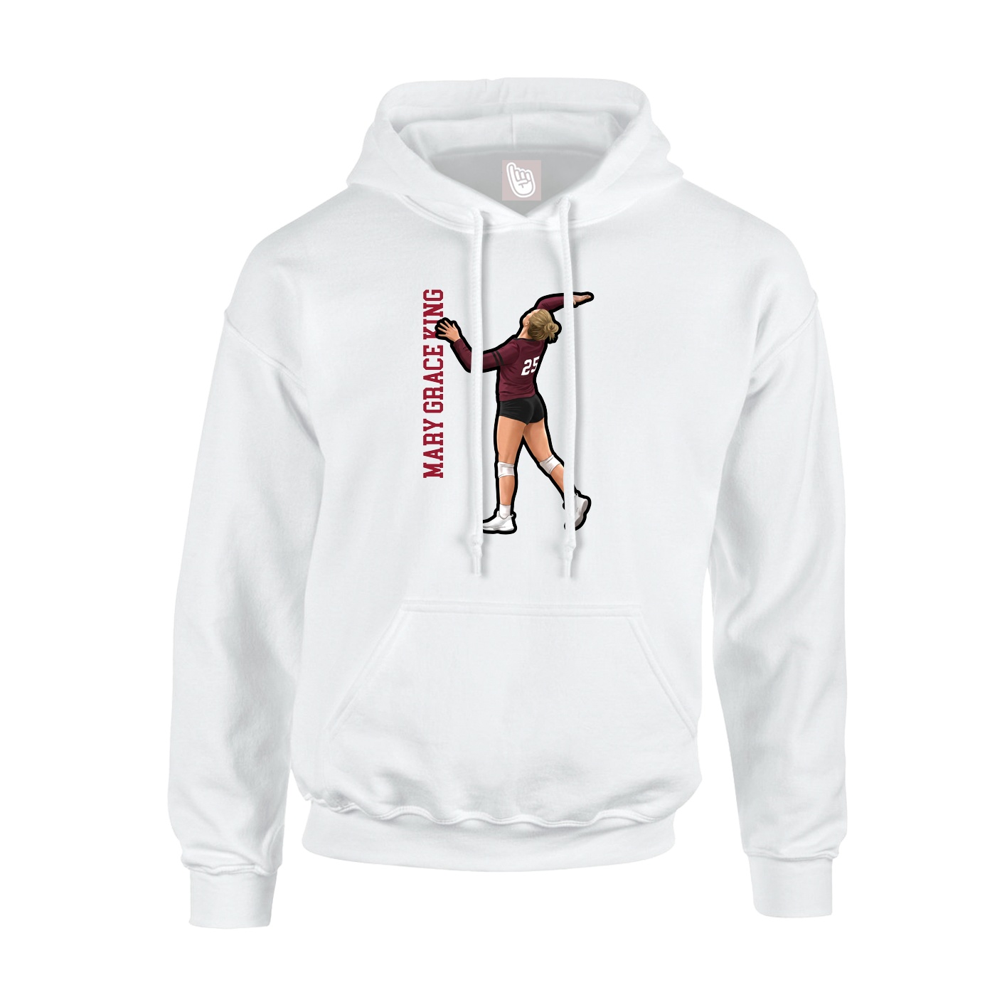 Youth Hoodie — Name Vertical in White