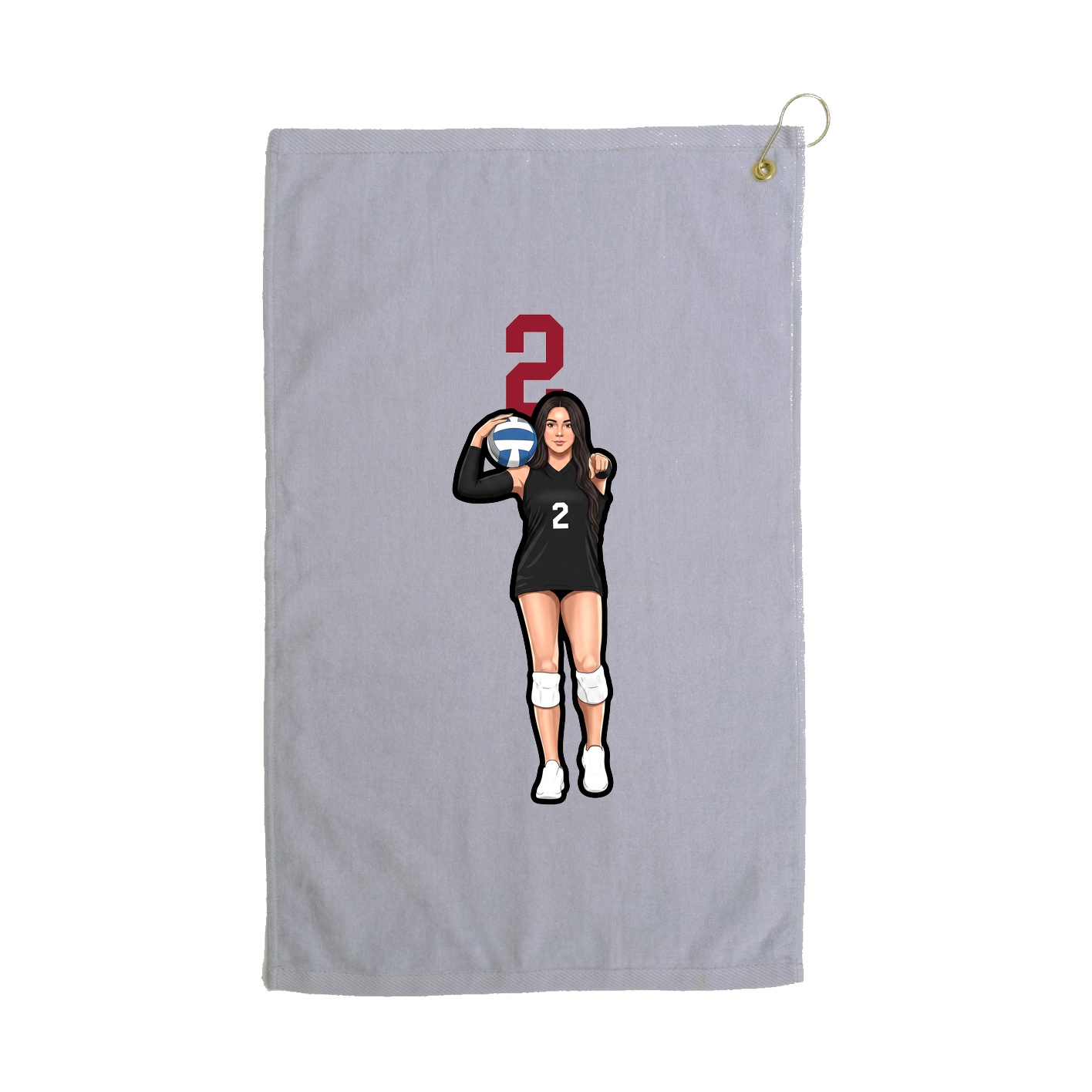 Golf Towel — Number Top in Grey