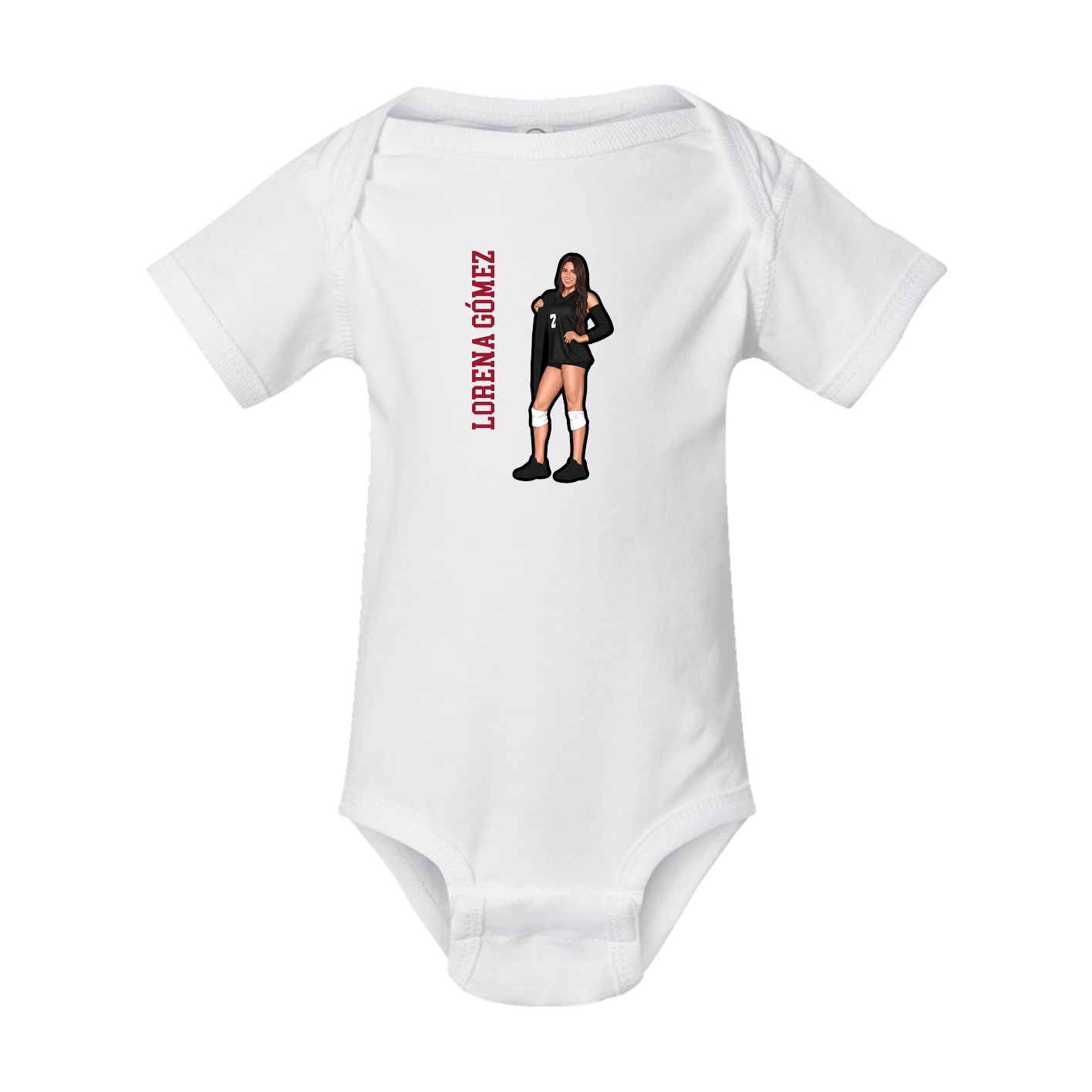 Baby Onesie — Name Vertical in White