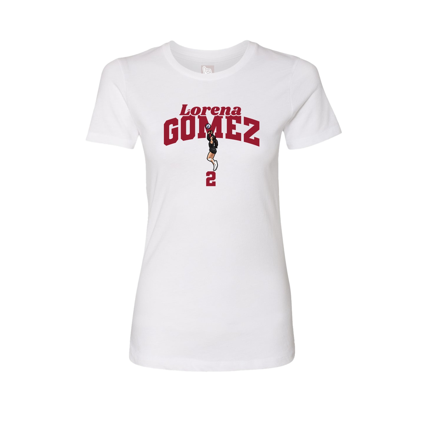 Fitted Women's Tee — Signature Arch in White