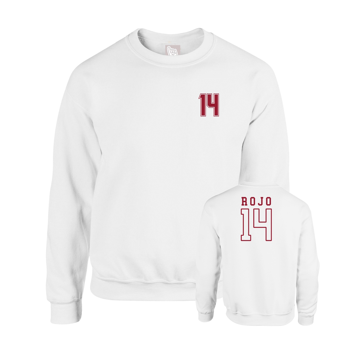 Fleece Crew — Chest Back in White