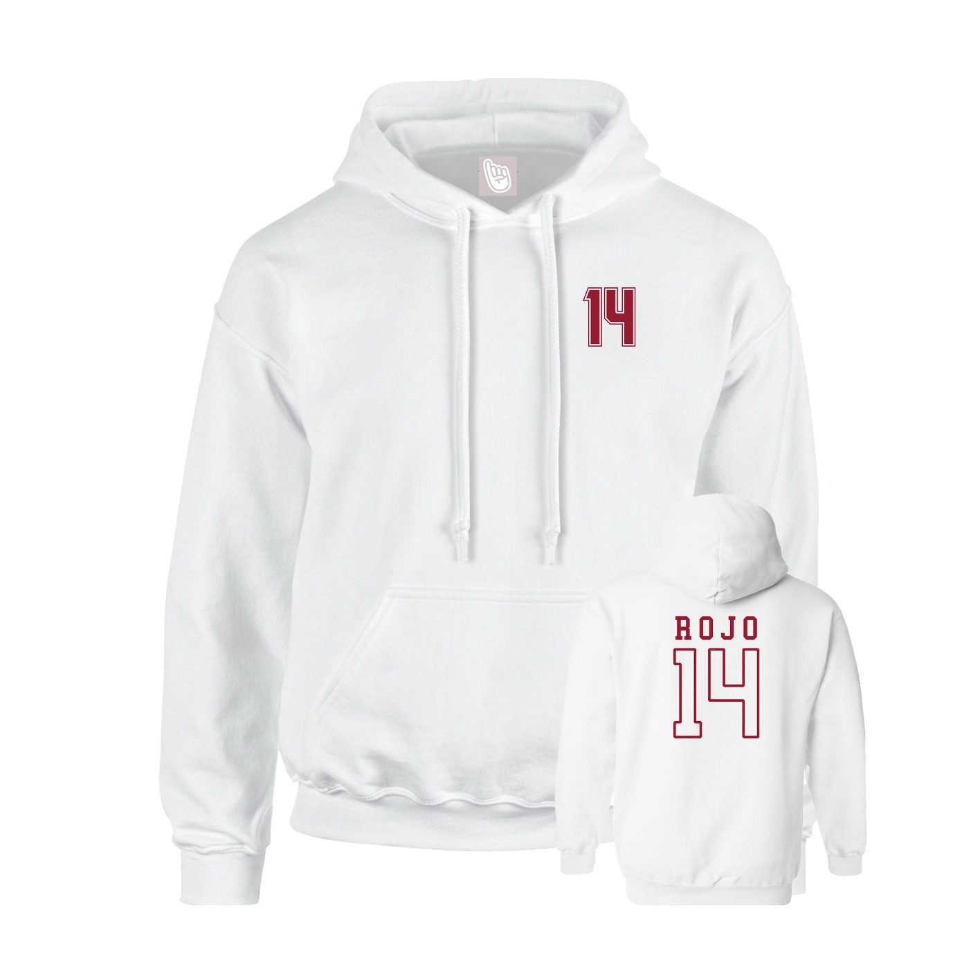 Youth Hoodie — Chest Back in White
