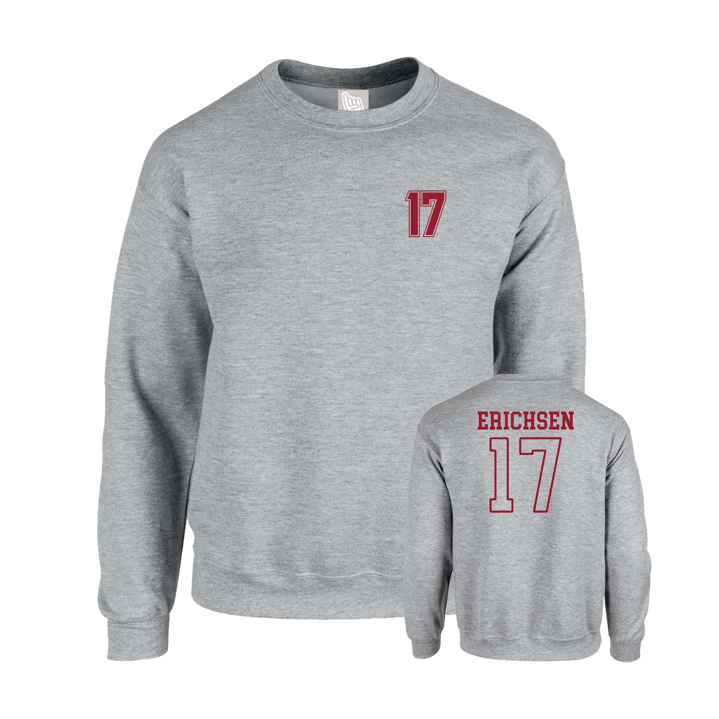 Fleece Crew — Chest Back in Grey