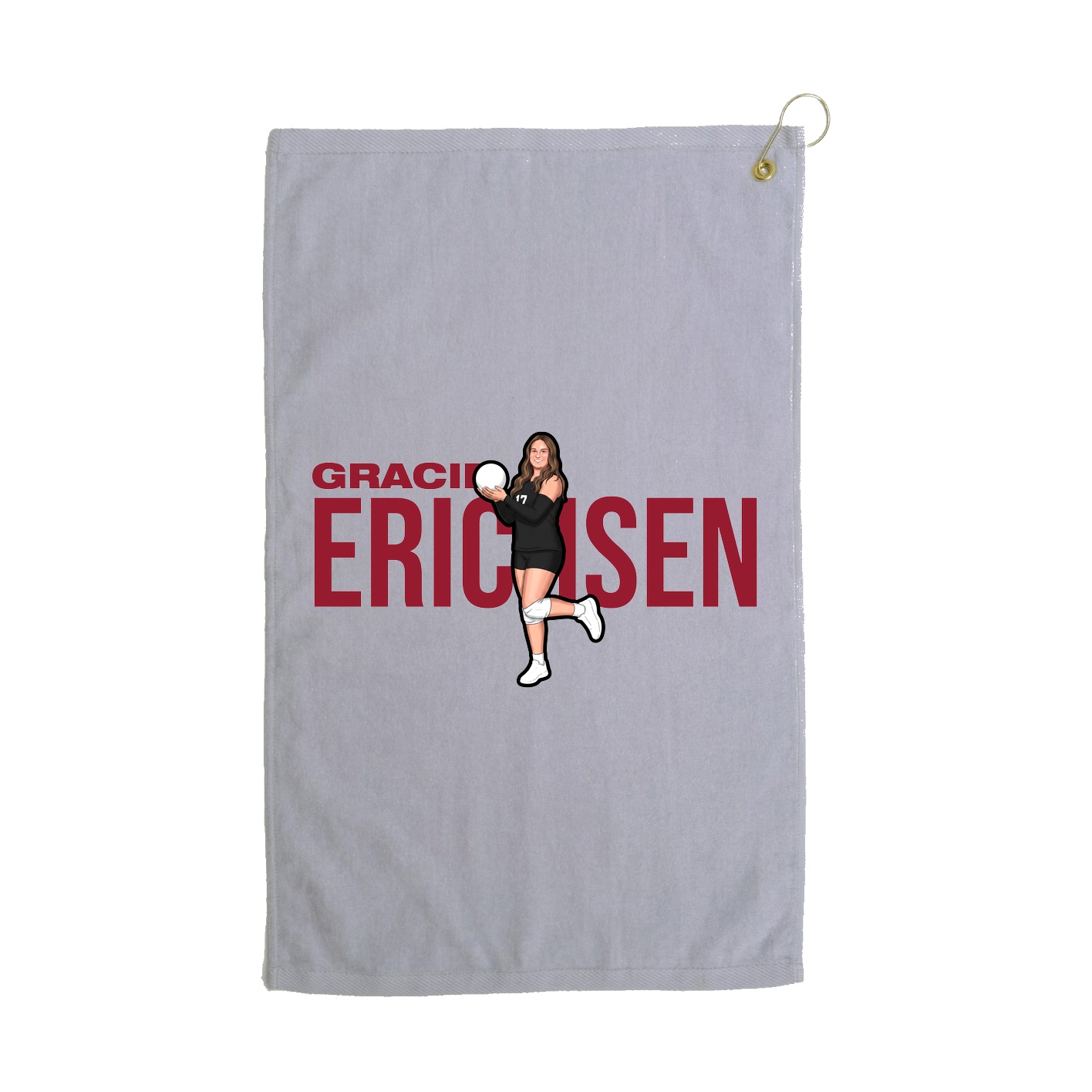 Golf Towel — Player Name in Grey