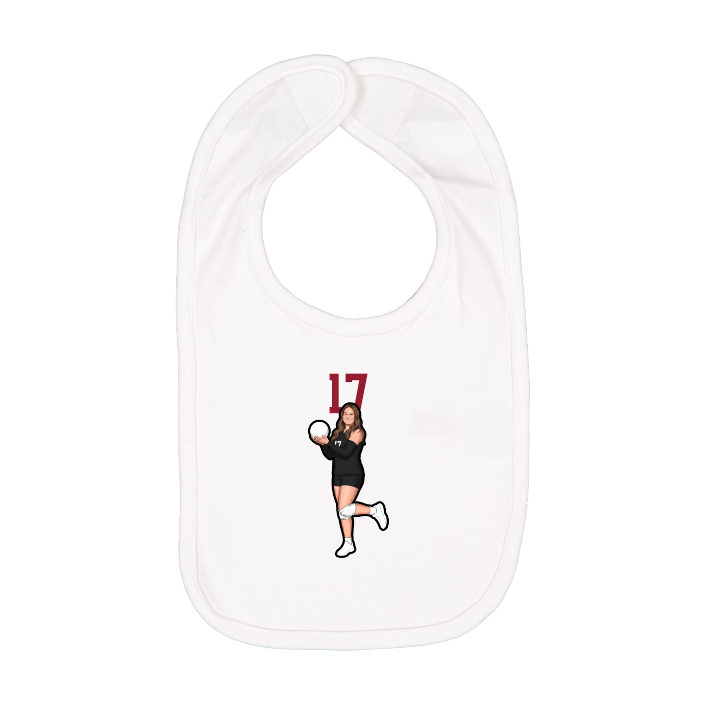 Infant Bib — Number Top in White