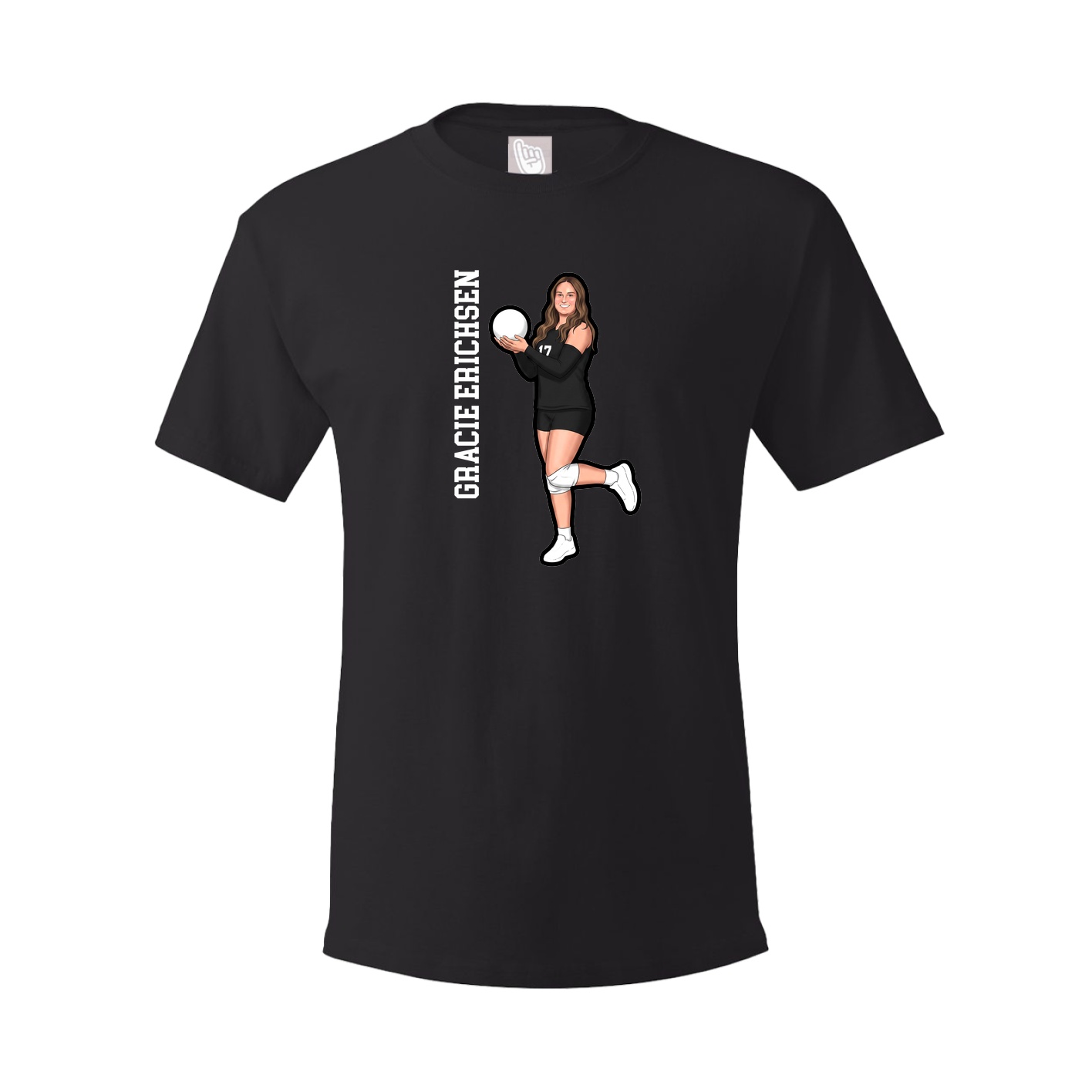 Youth Tee — Name Vertical in Black