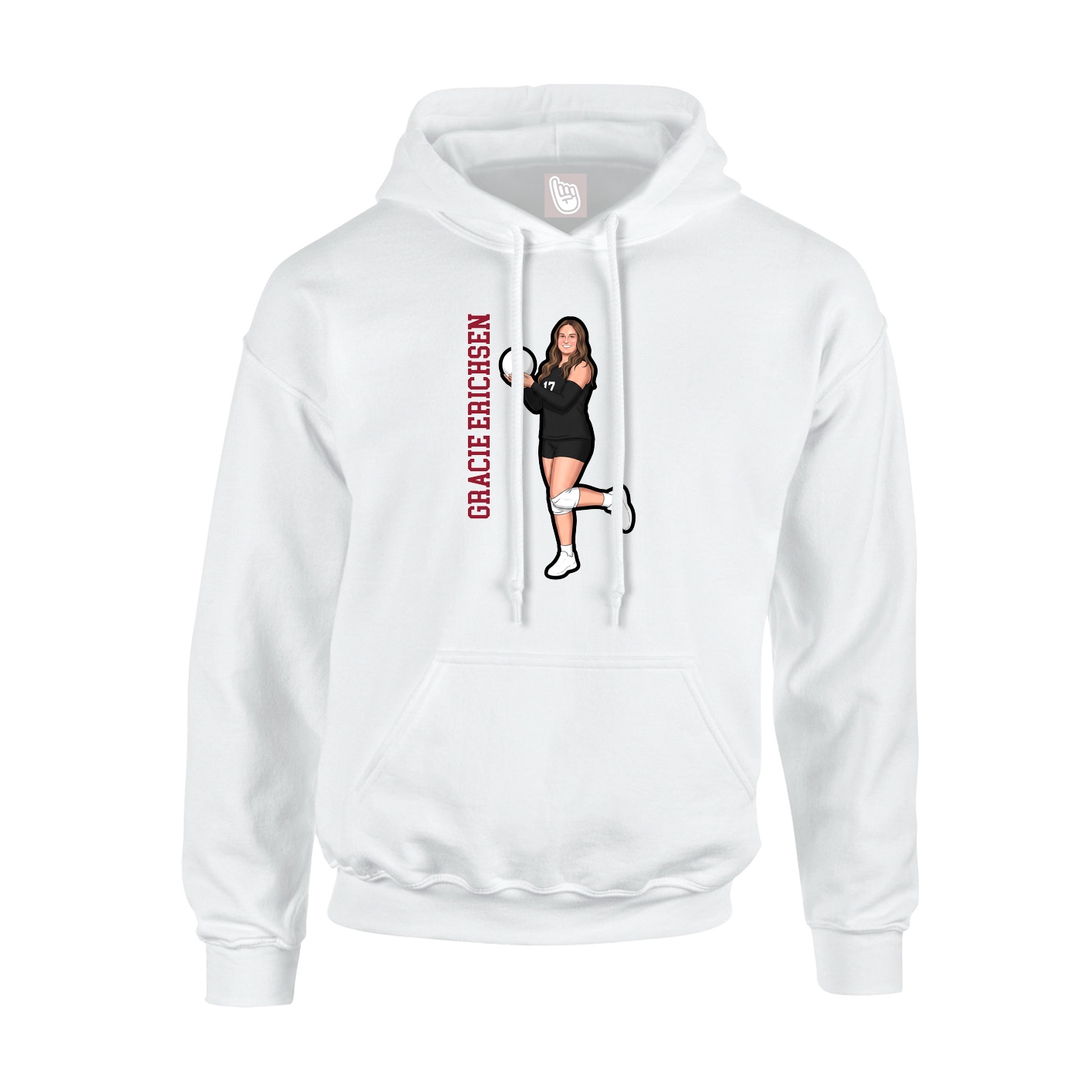 Hoodie — Name Vertical in White