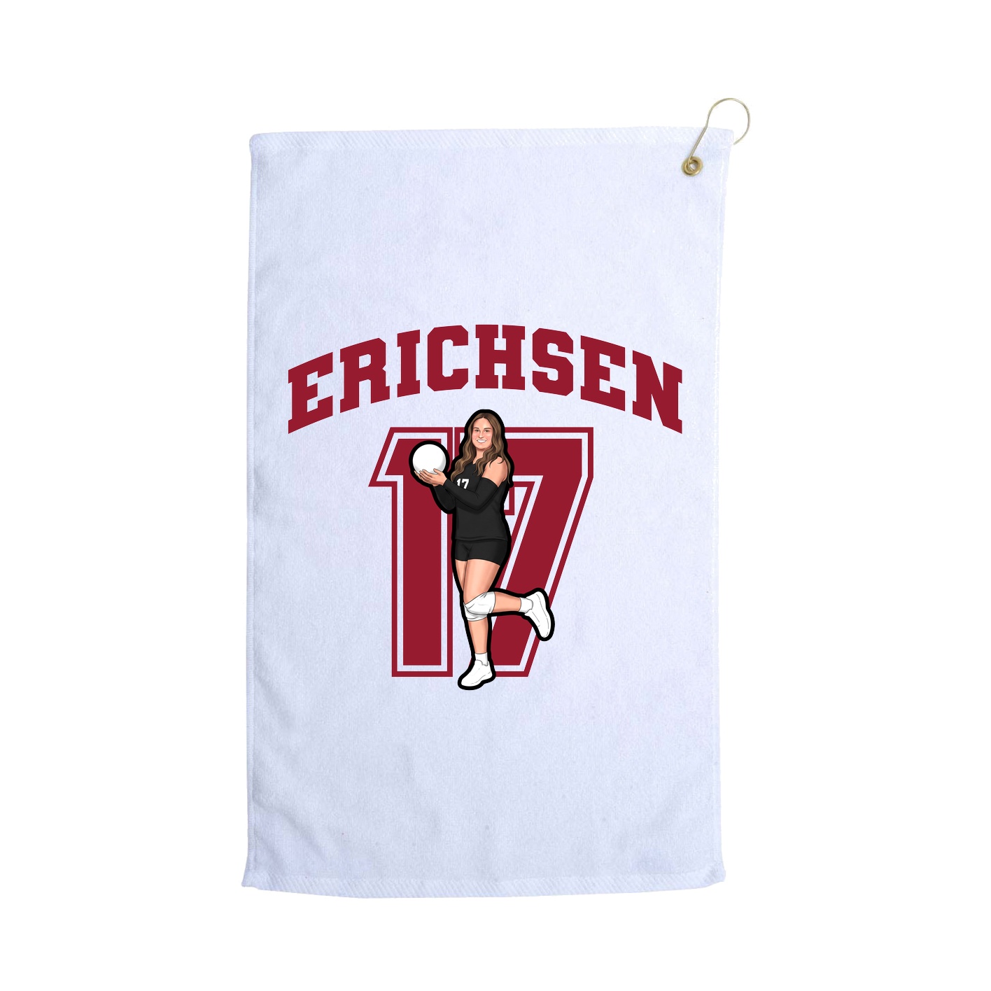 Golf Towel — Number in White